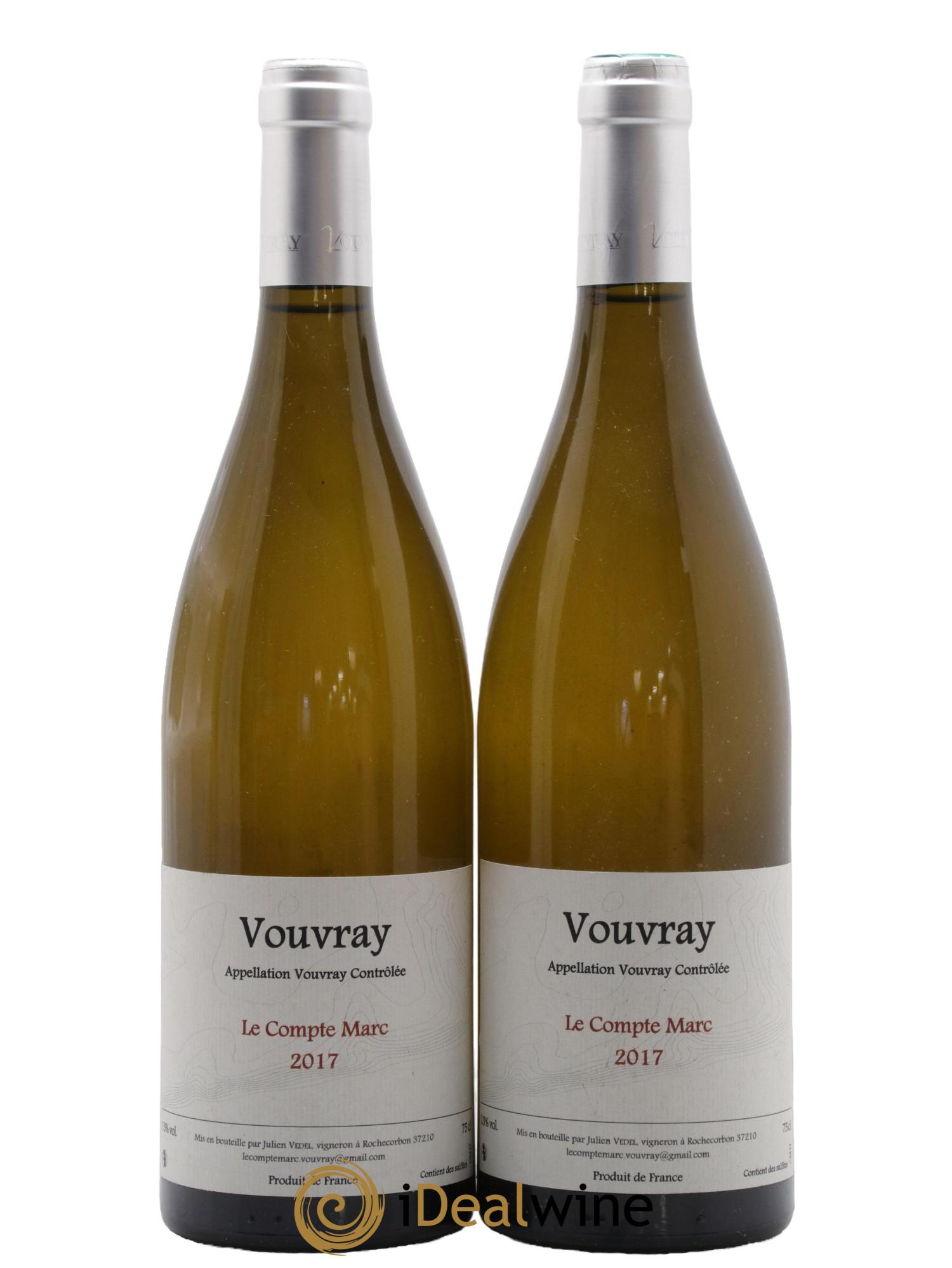 Vouvray Le Compte Marc Julien Vedel 2017 - Lot de 2 bouteilles - 0