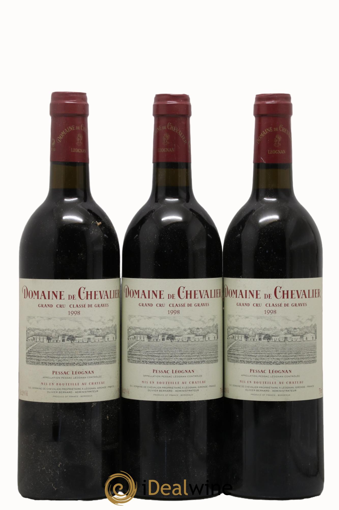 Domaine de Chevalier Cru Classé de Graves 1998 - Lotto di 3 bottiglie - 0
