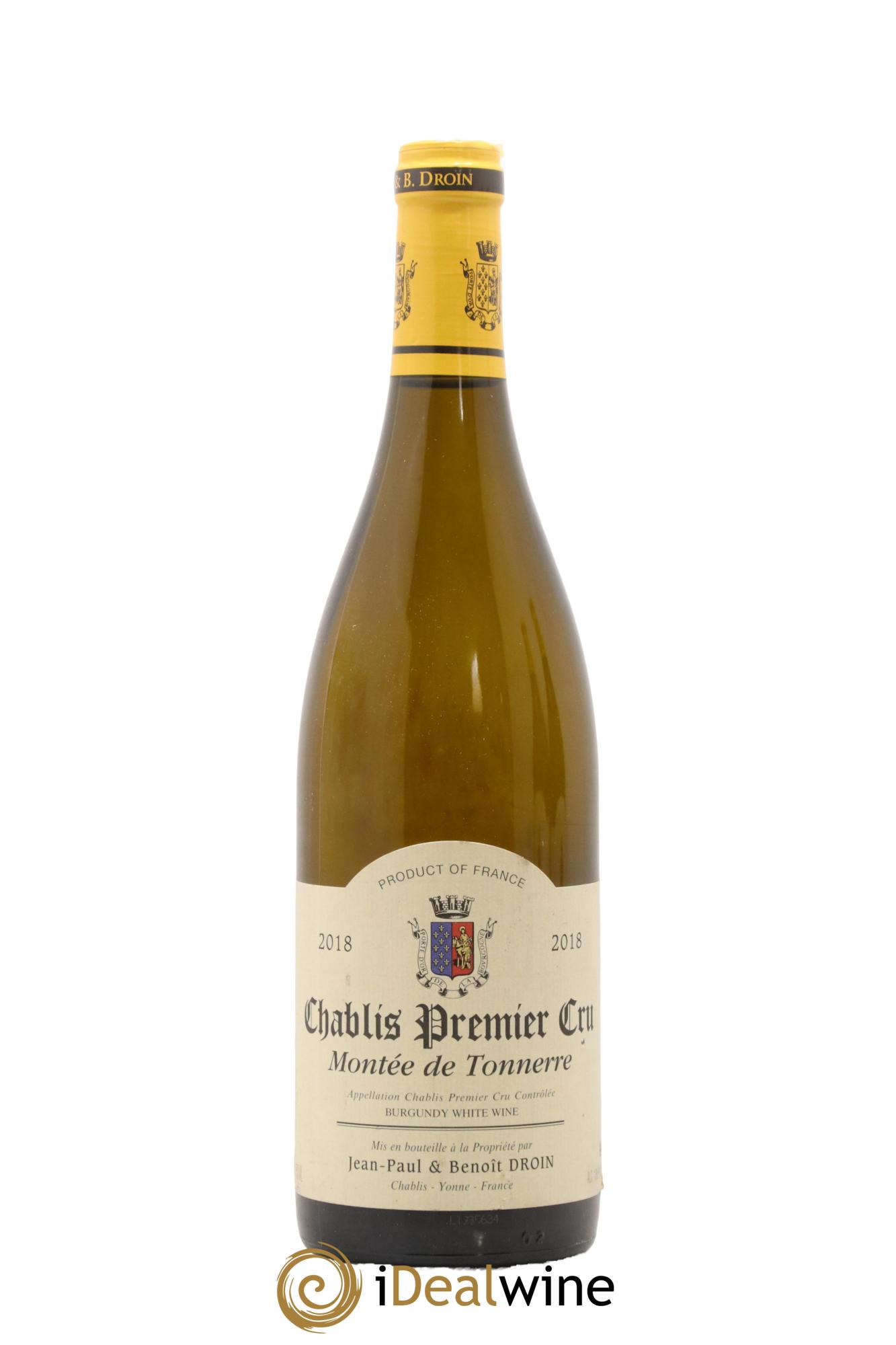 Chablis 1er Cru Montée de Tonnerre Jean-Paul & Benoît Droin (Domaine) 2018 - Lotto di 1 bottiglia - 0