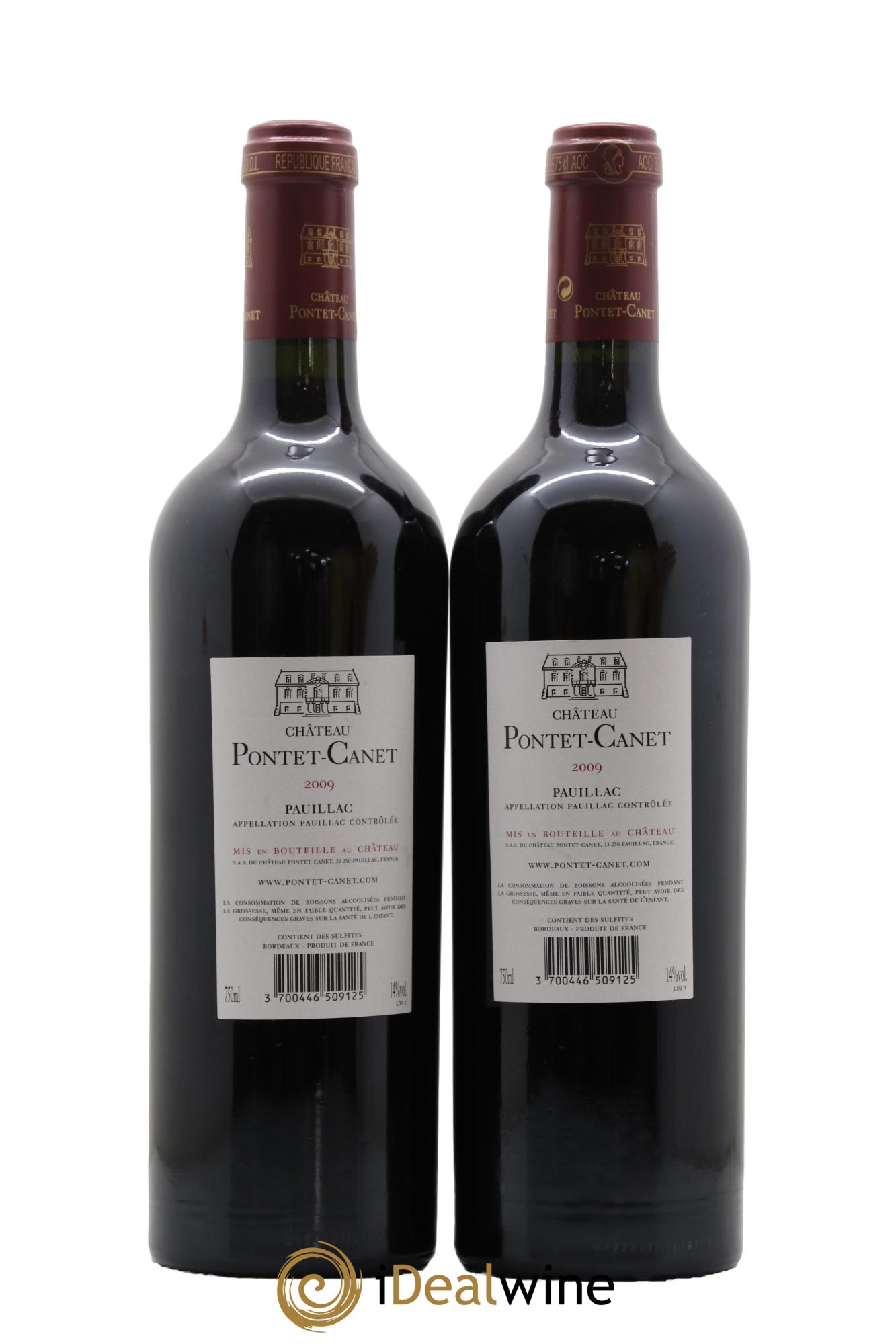 Château Pontet Canet 5ème Grand Cru Classé 2009 - Lot de 2 bouteilles - 1