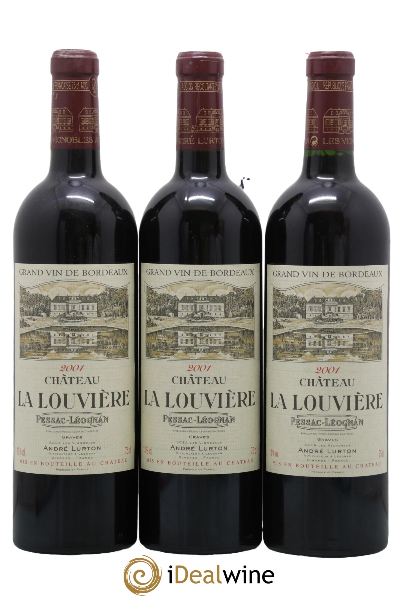 Château la Louvière 2001 - Lot de 3 bouteilles - 0