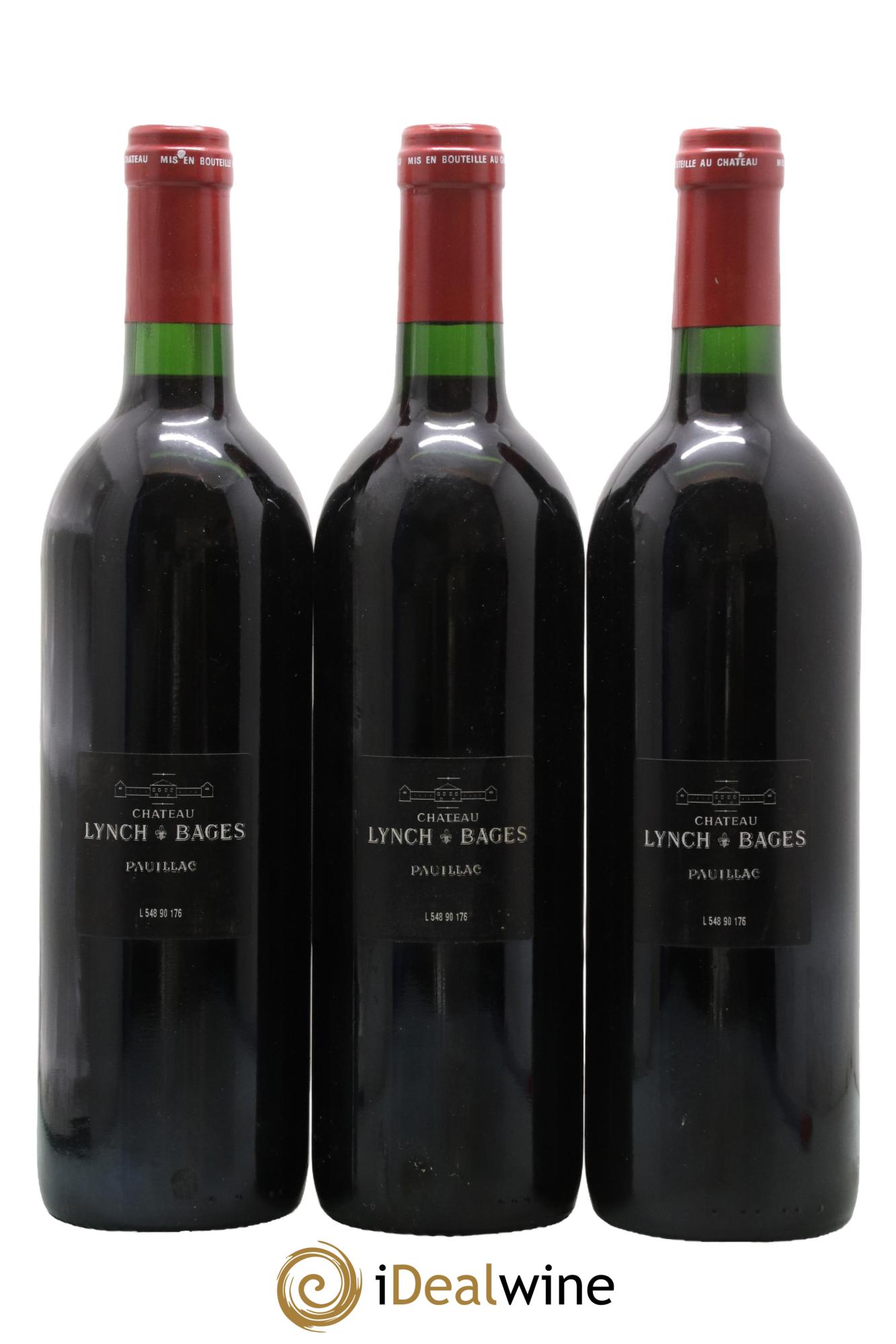 Château Lynch Bages 5ème Grand Cru Classé 1990 - Lot de 3 bouteilles - 1
