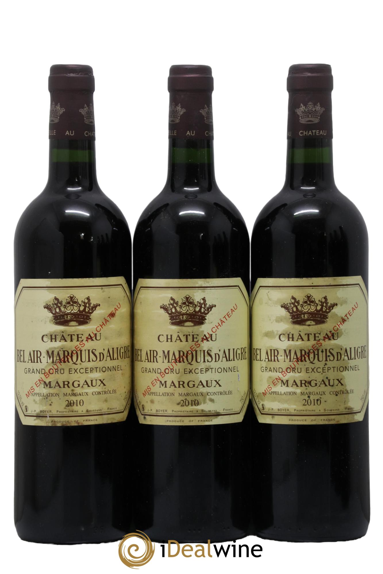 Château Bel Air Marquis d'Aligre 2010 - Lot de 3 bouteilles - 0