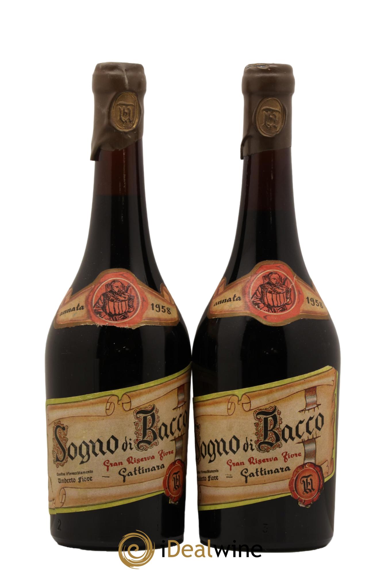 Gattinara DOCG Gran Riserva Sogno di Bacco Fiore Umberto 1958 - Lot of 2 bottles - 0