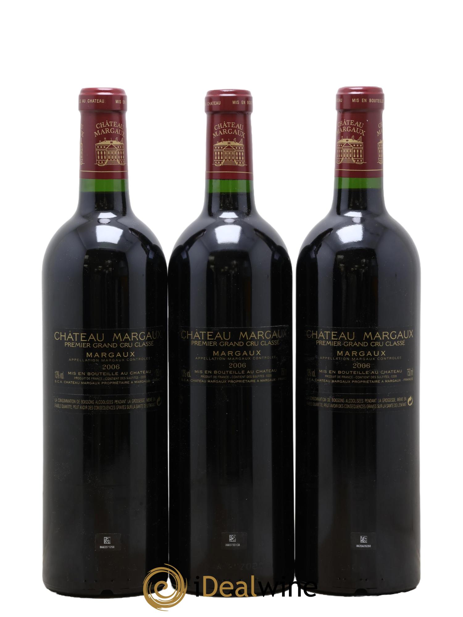 Château Margaux 1er Grand Cru Classé 2006 - Lot de 3 bouteilles - 1