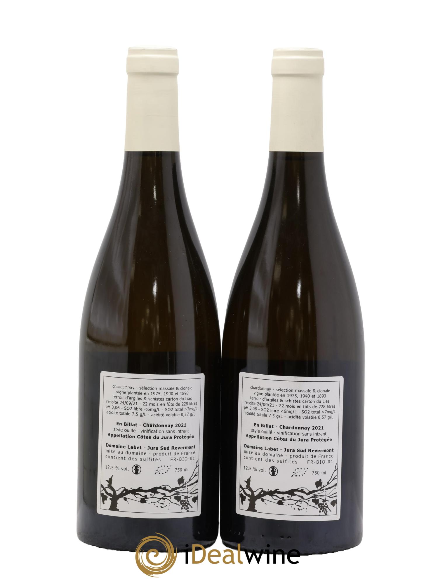 Côtes du Jura Chardonnay En Billat Labet (Domaine) 2021 - Posten von 2 Flaschen - 1