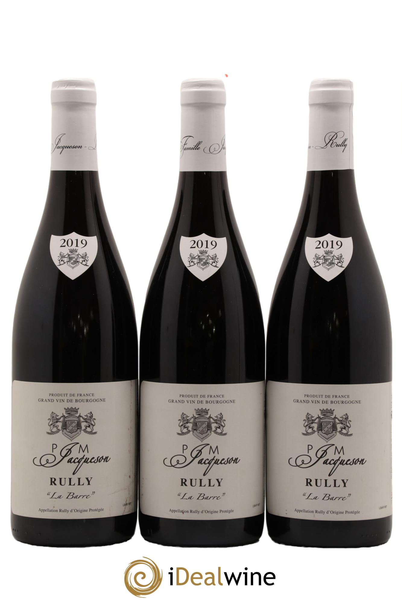 Rully La Barre Paul & Marie Jacqueson 2019 - Posten von 3 Flaschen - 0