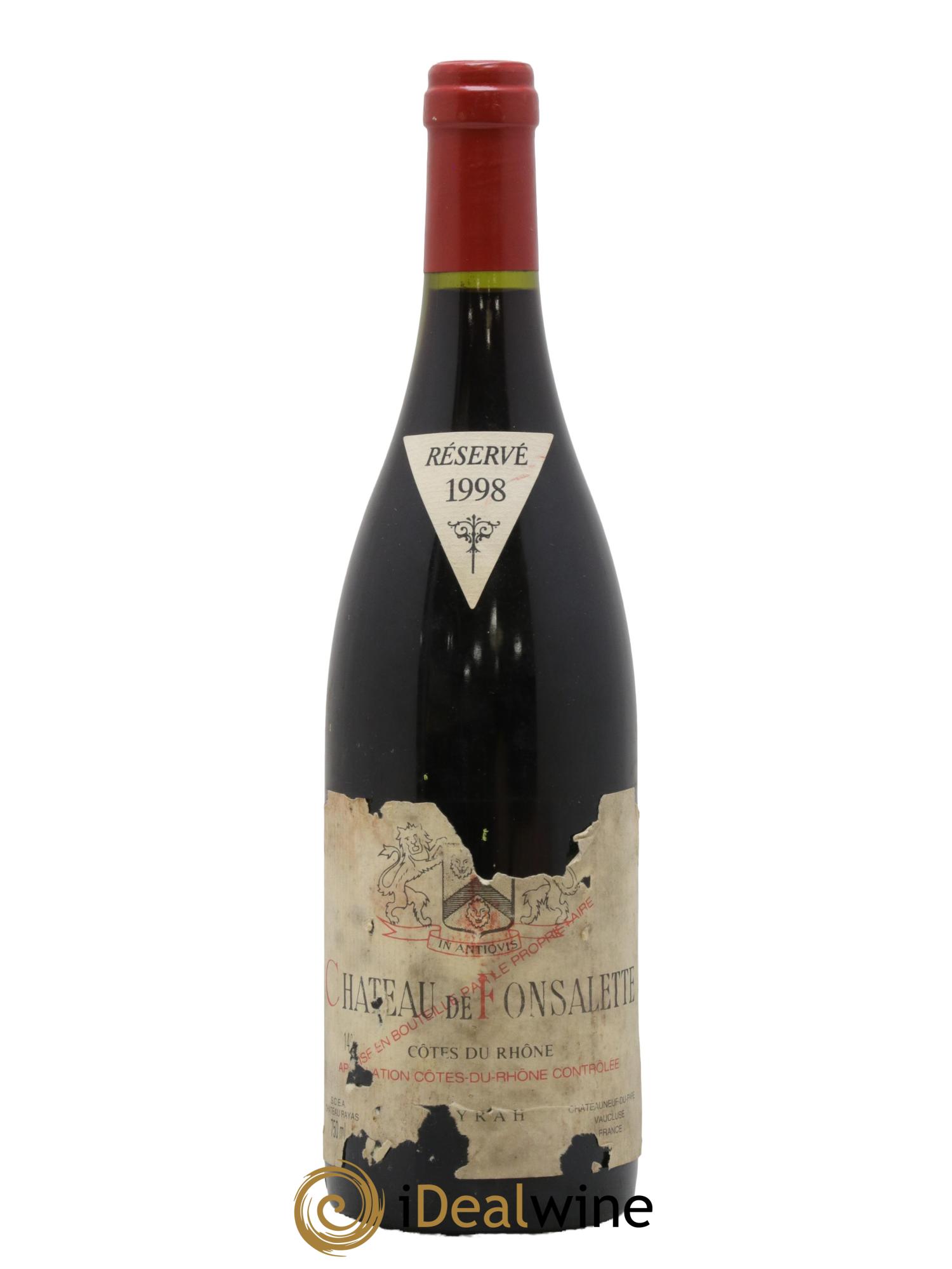 Côtes-du-Rhône Cuvée Syrah Château de Fonsalette 1998 - Posten von 1 Flasche - 0