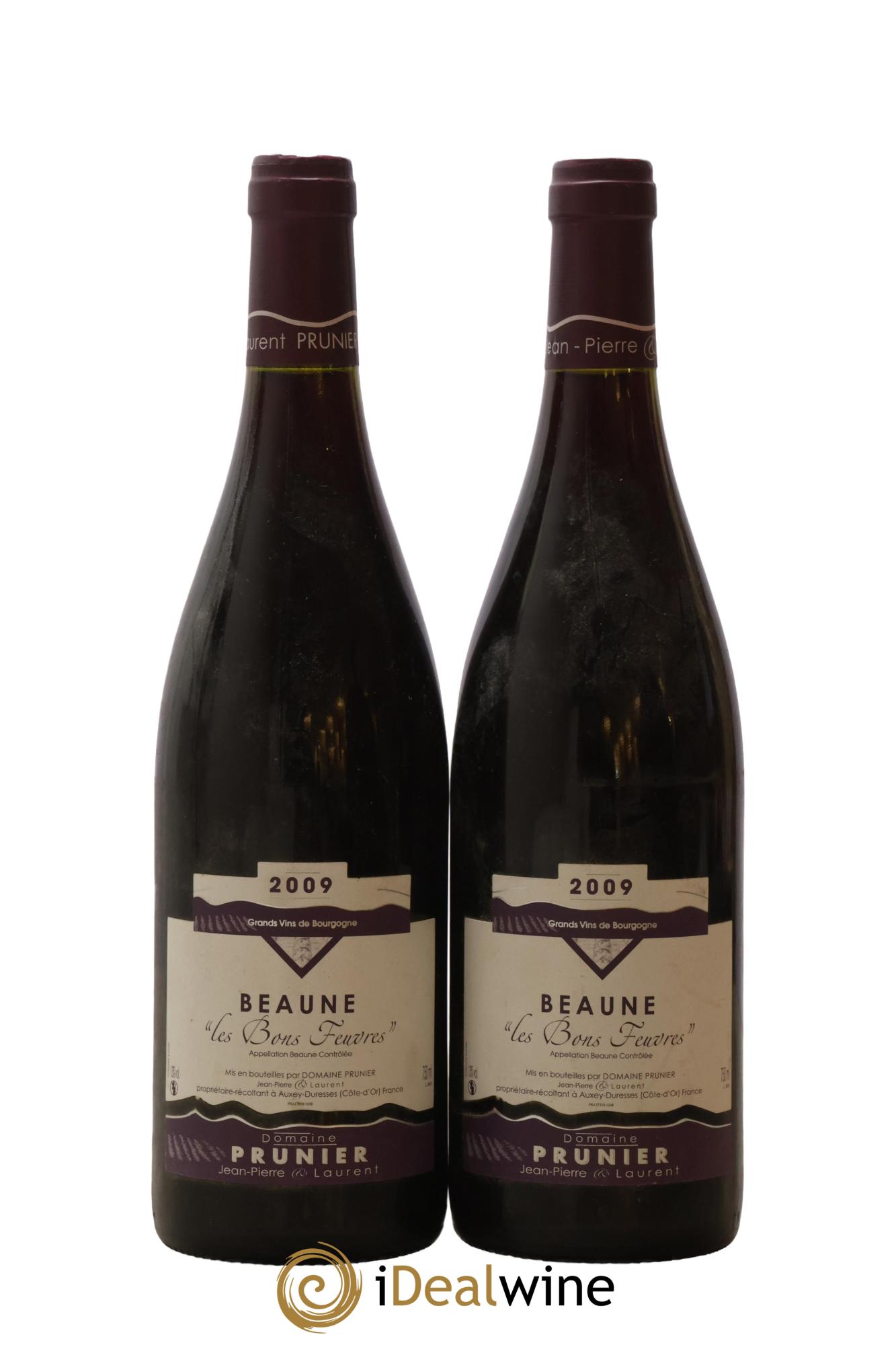 Beaune Les Bons Feuvres Prunier 2009 - Lot of 2 bottles - 0