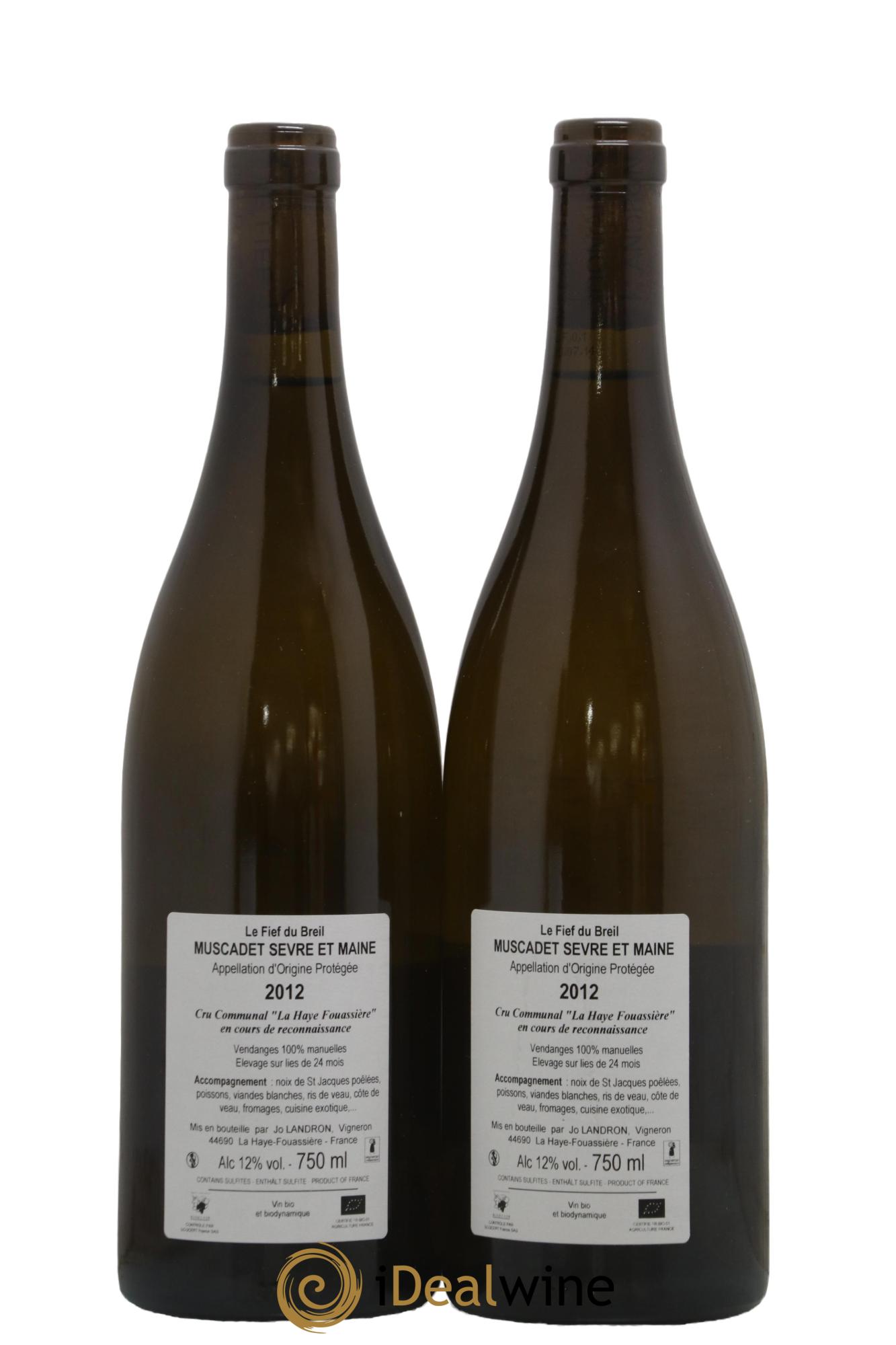 Muscadet-Sèvre-et-Maine Le Fief du Breil Jo Landron 2012 - Lot de 2 bouteilles - 1