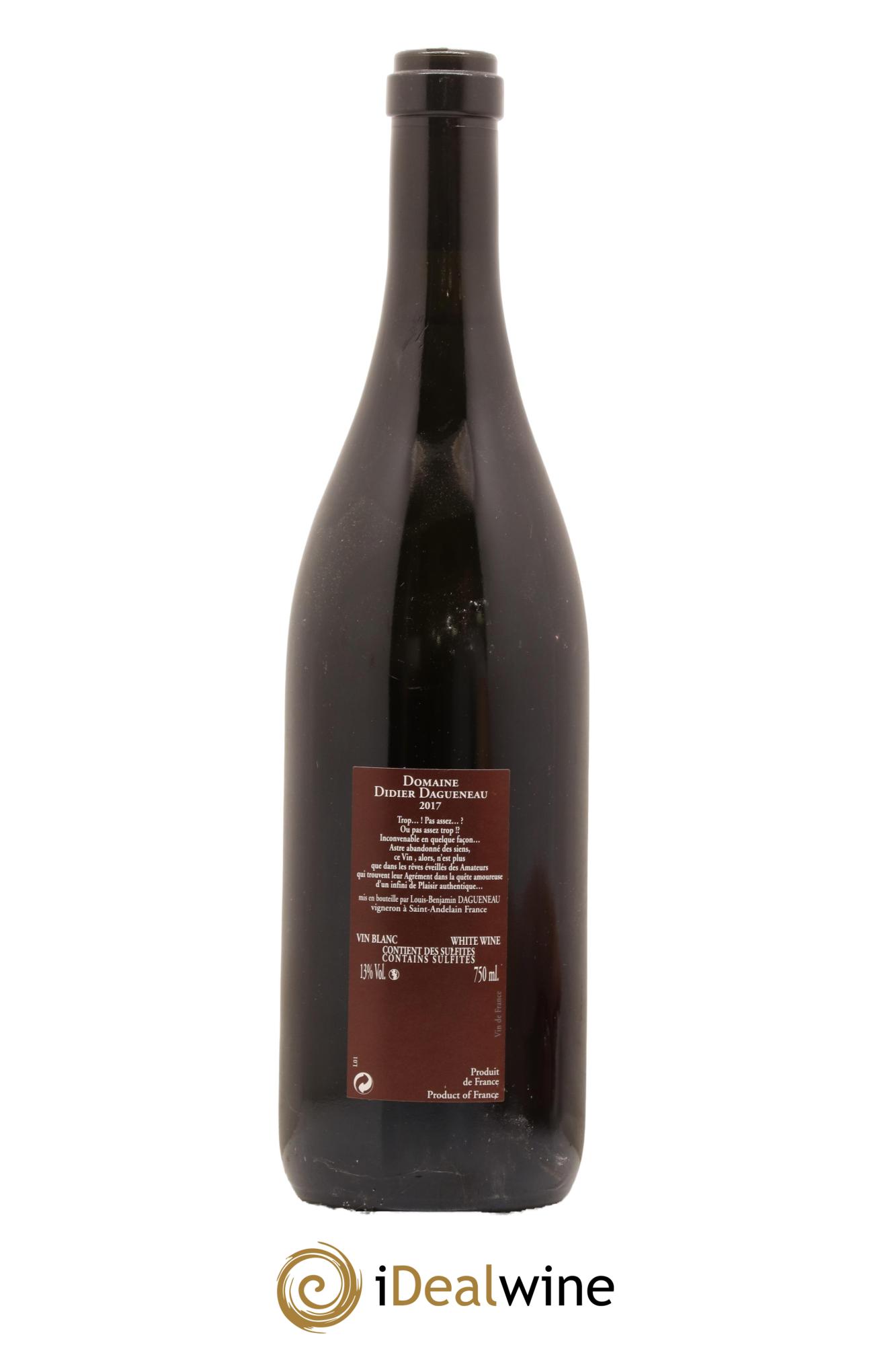 Vin de France (anciennement Pouilly-Fumé) Pur Sang Dagueneau (Domaine Didier - Louis-Benjamin) 2017 - Lot de 1 bouteille - 1