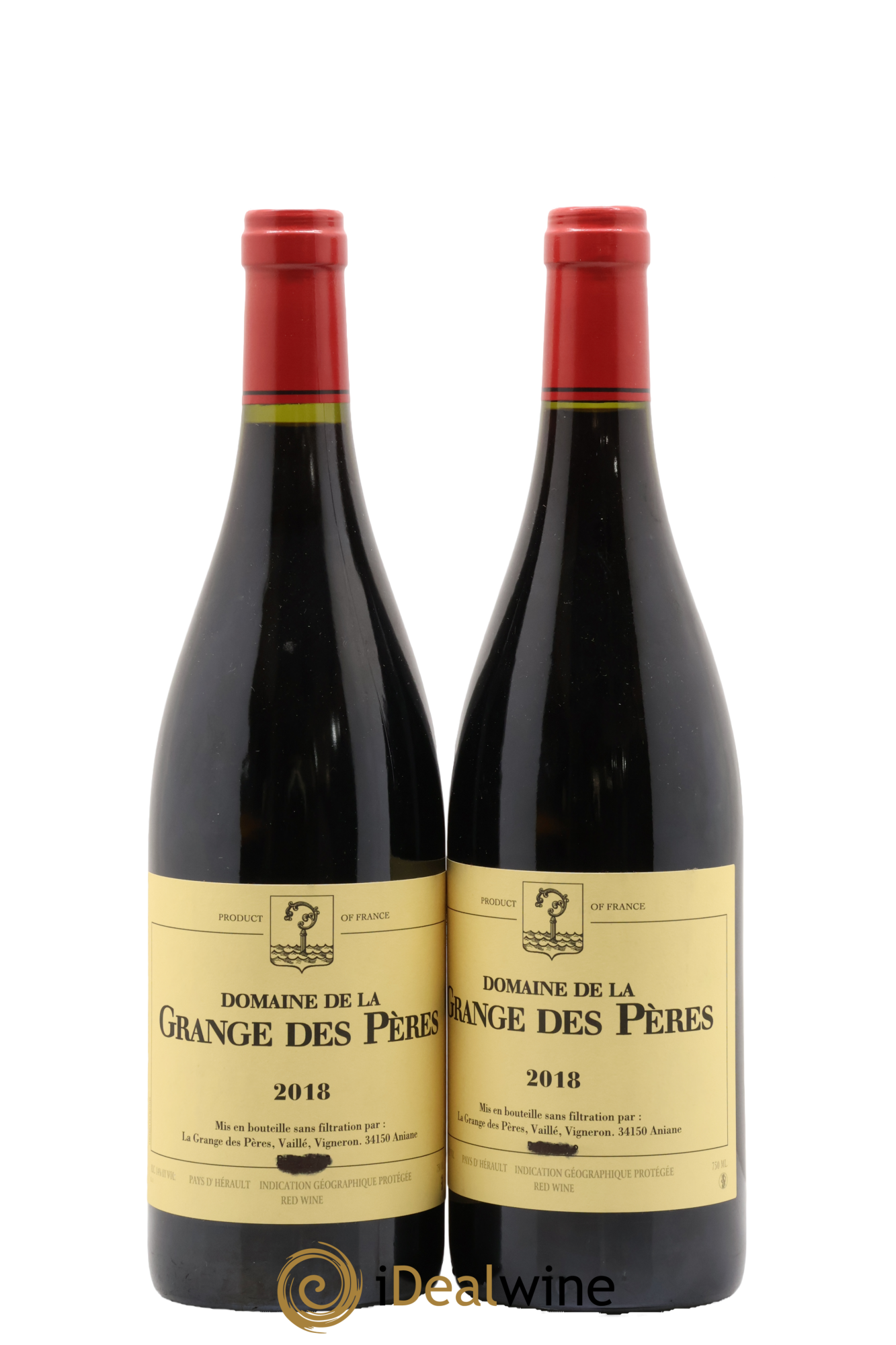 Pays d'Hérault Grange des Pères Laurent Vaillé 2018 - Posten von 2 Flaschen - 0