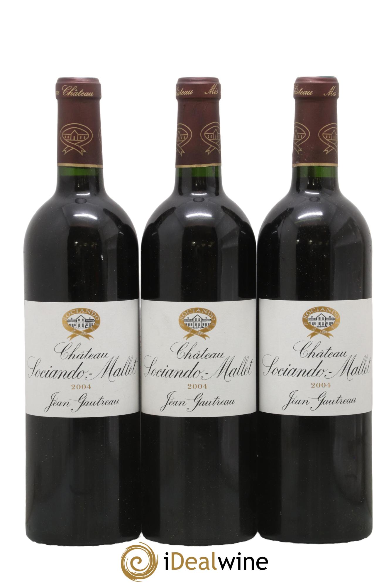Château Sociando Mallet 2004 - Lot de 3 bouteilles - 0