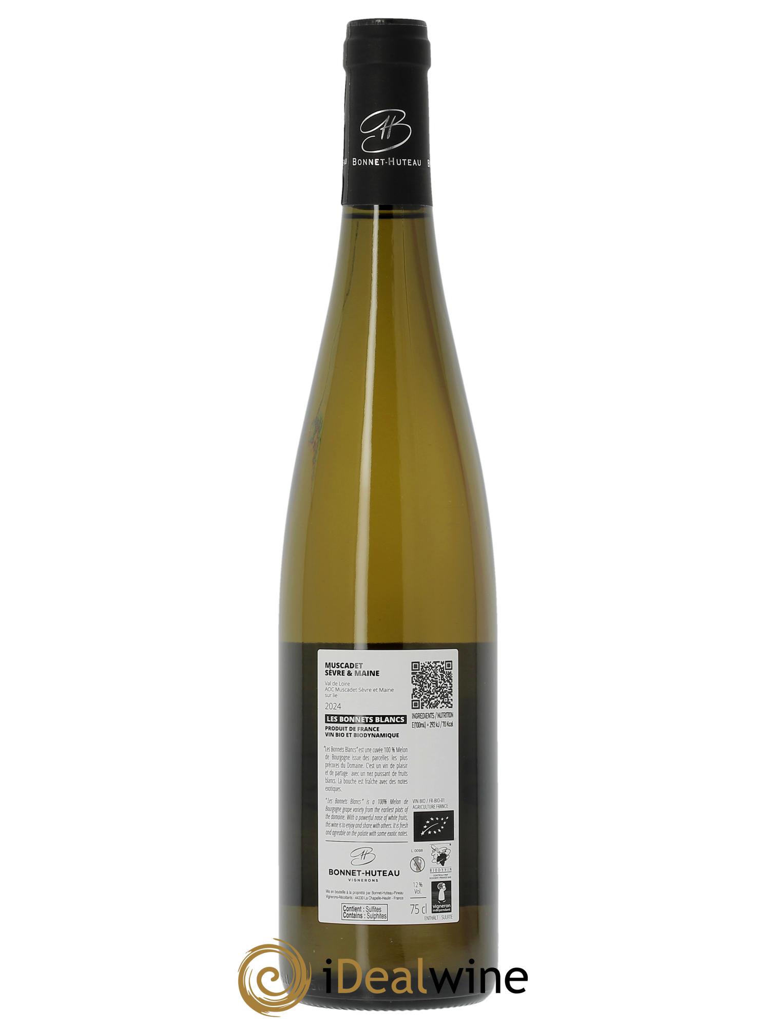 Muscadet-Sèvre-et-Maine sur lie Les Bonnets Blancs Bonnet-Huteau  2024 - Lot de 1 bouteille - 1