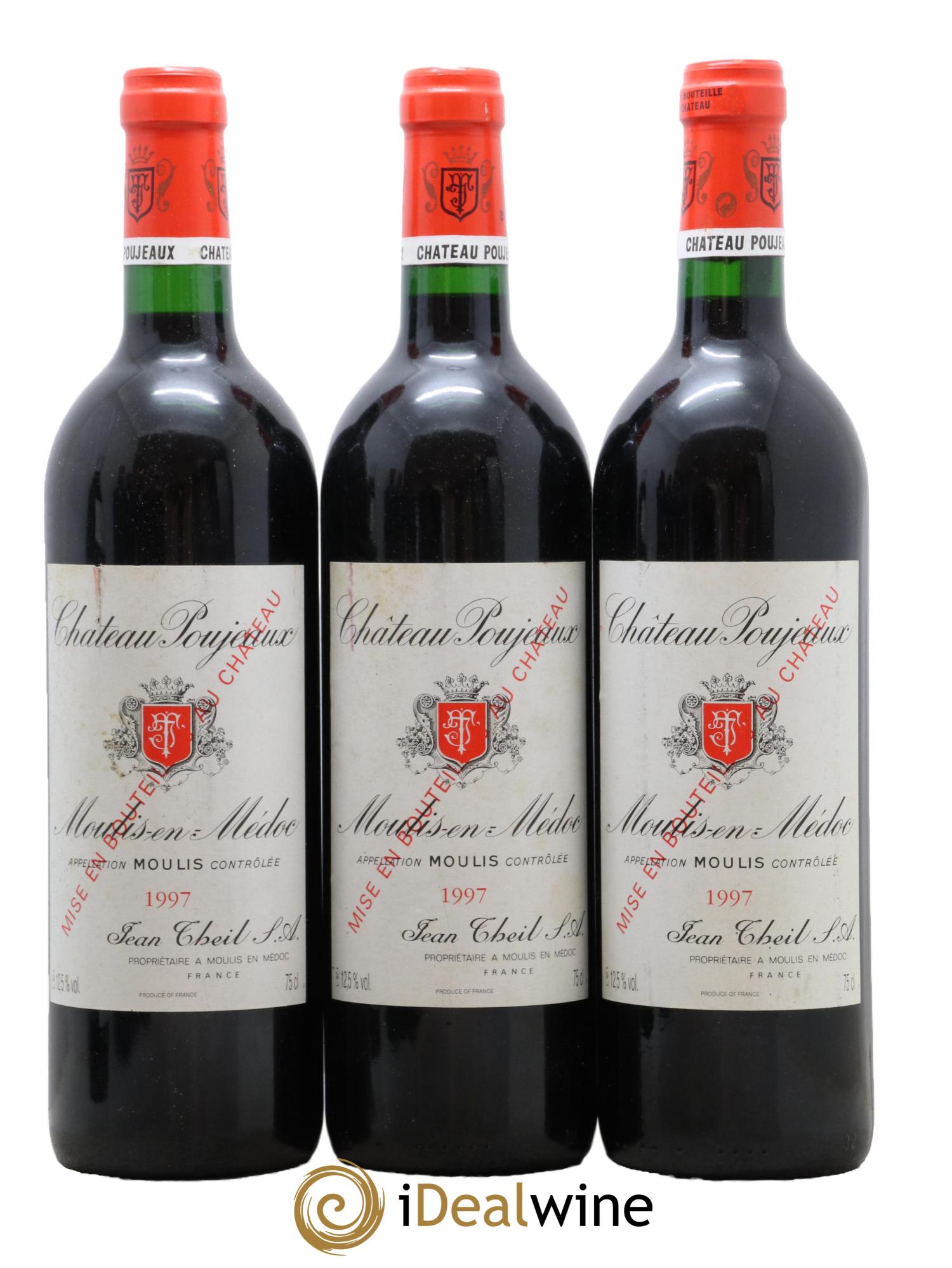 Château Poujeaux 1997 - Lot de 3 bouteilles - 0