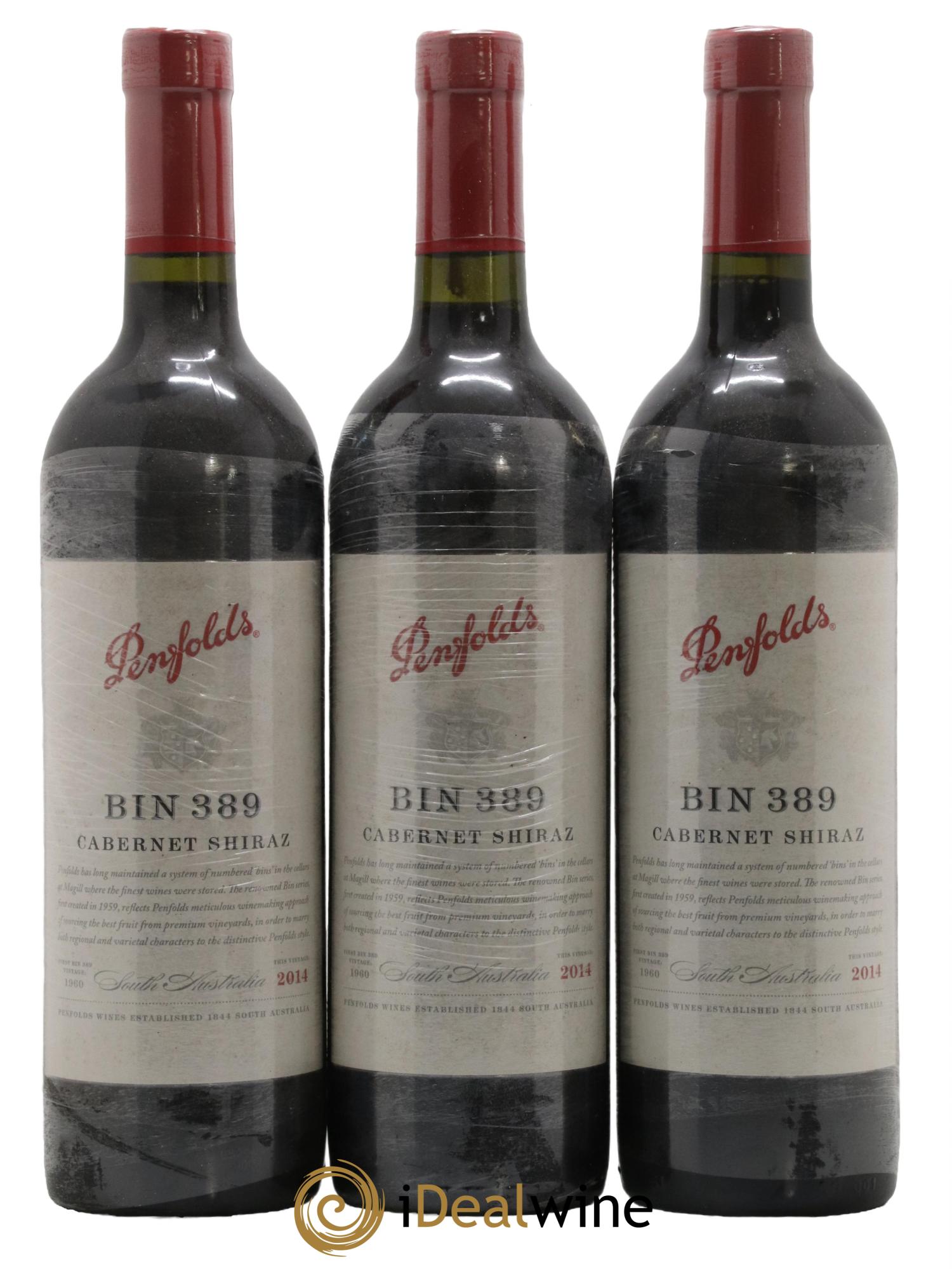 South Australia Penfolds Wines Bin 389 Cabernet Shiraz 2014 - Lot de 3 bouteilles - 0