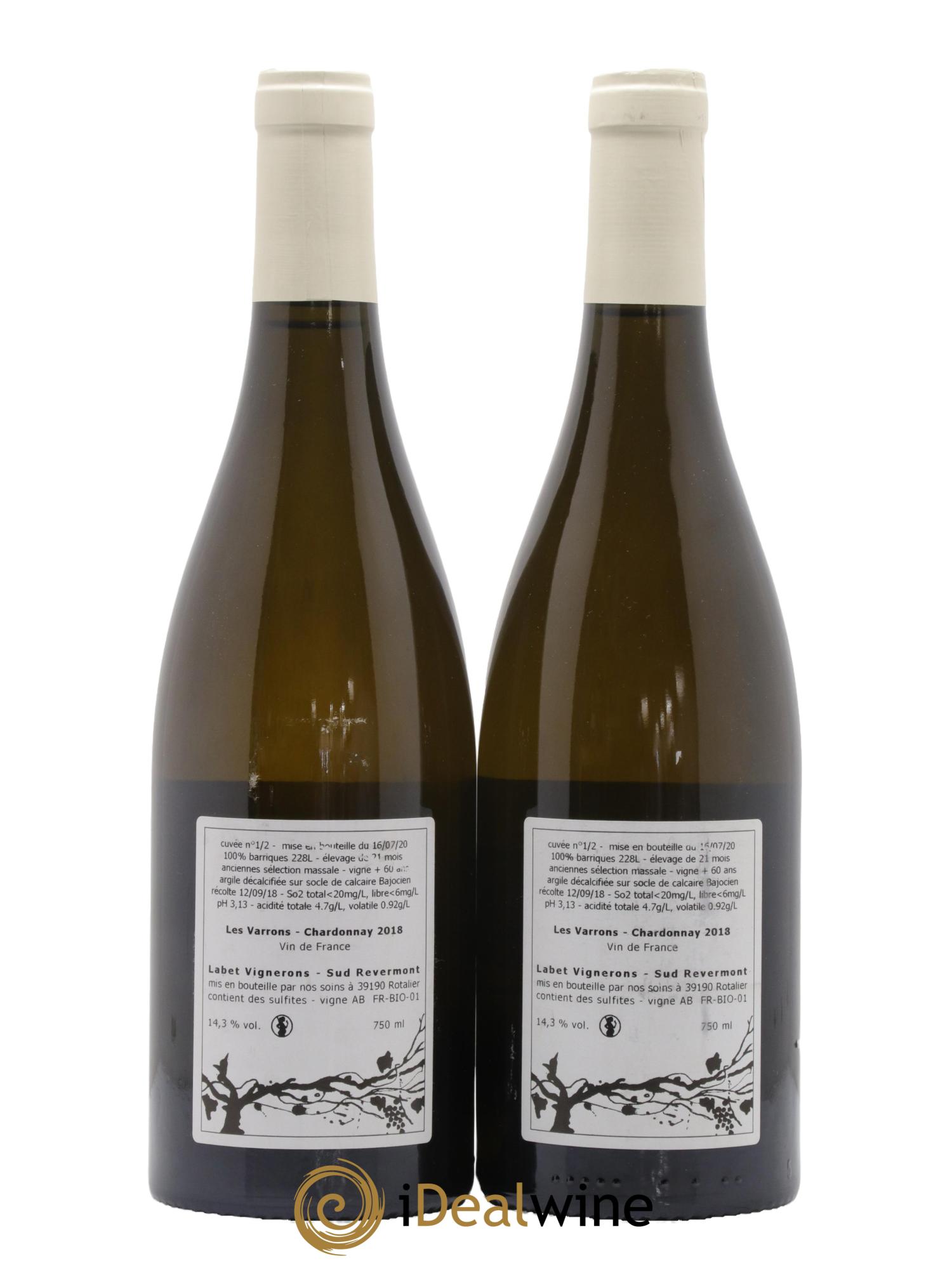 Côtes du Jura Chardonnay Les Varrons Romain - Julien  - Charline Labet 2018 - Lot de 2 bouteilles - 1