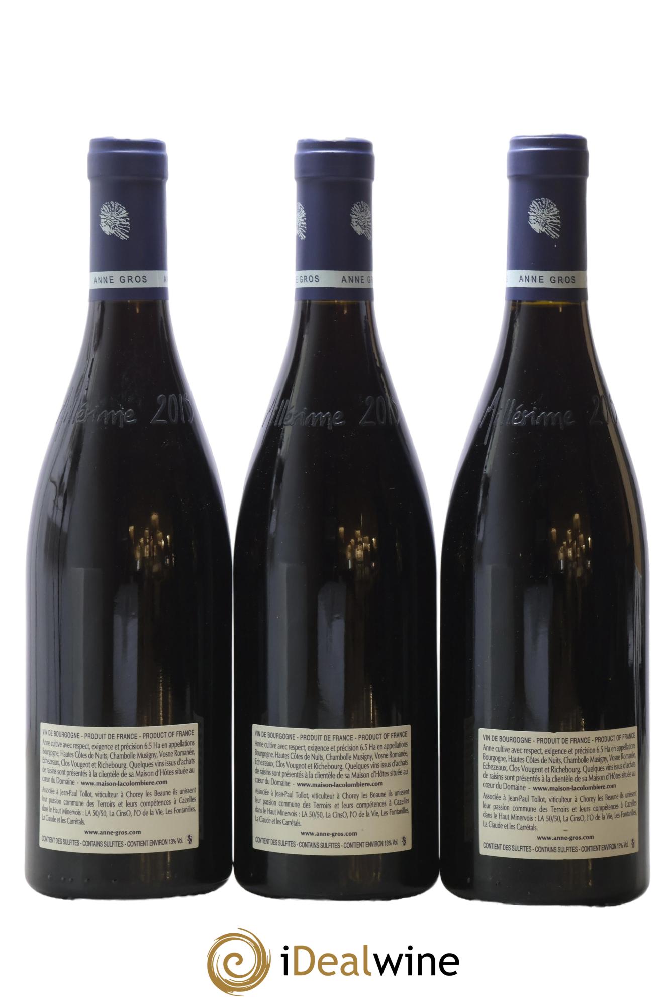 Clos de Vougeot Grand Cru Le Grand Maupertui Anne Gros 2015 - Lotto di 3 bottiglie - 1