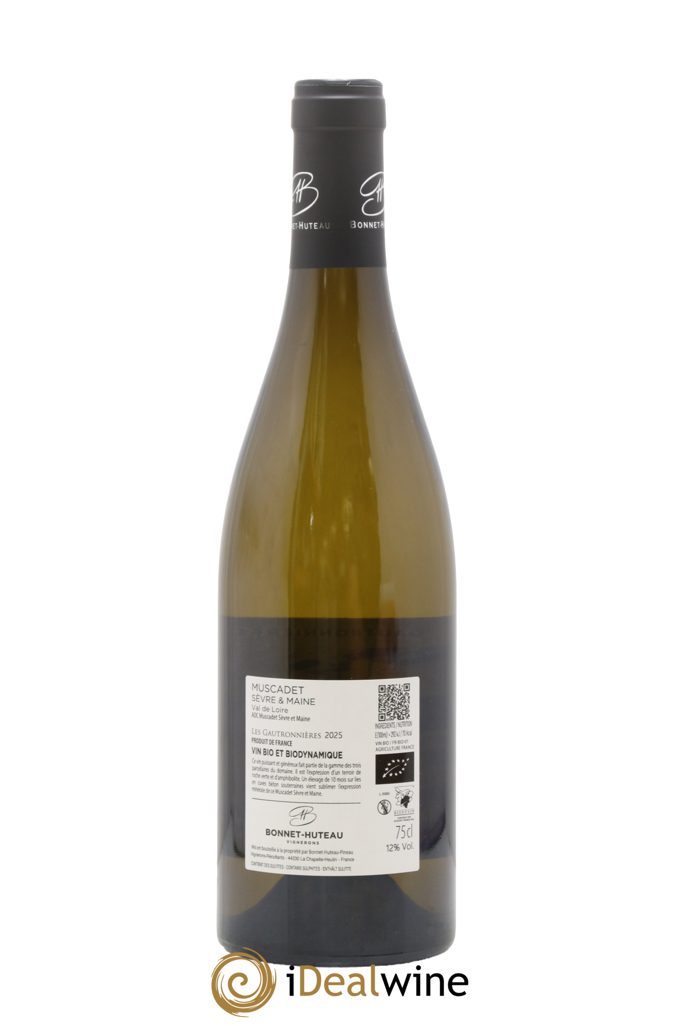 Muscadet-Sèvre-et-Maine sur lie Les Gautronnières Bonnet-Huteau 2025 - Lot de 1 bouteille - 1