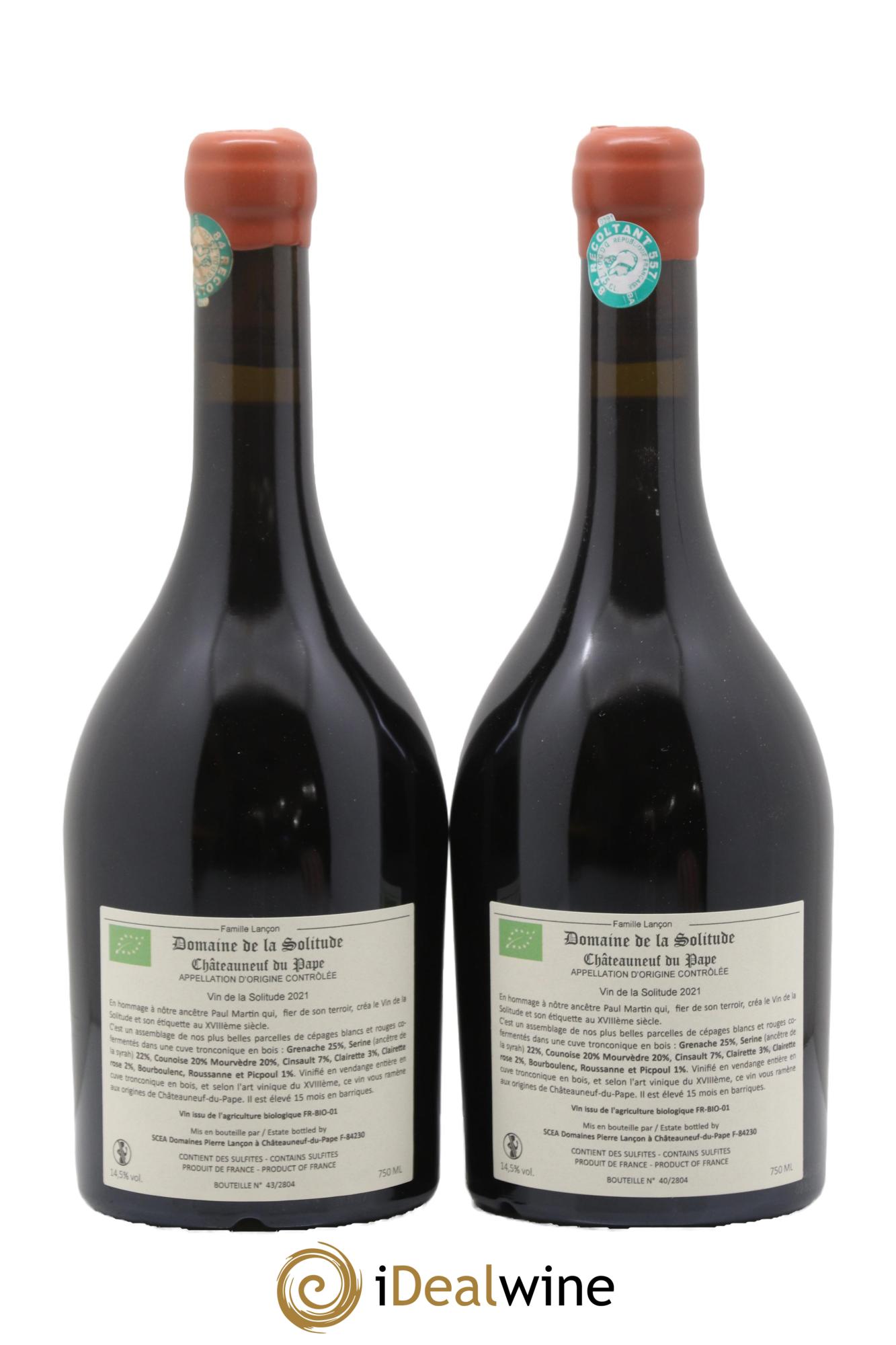 Châteauneuf-du-Pape Vin de la Solitude Domaine de la Solitude 2021 - Lotto di 2 bottiglie - 1