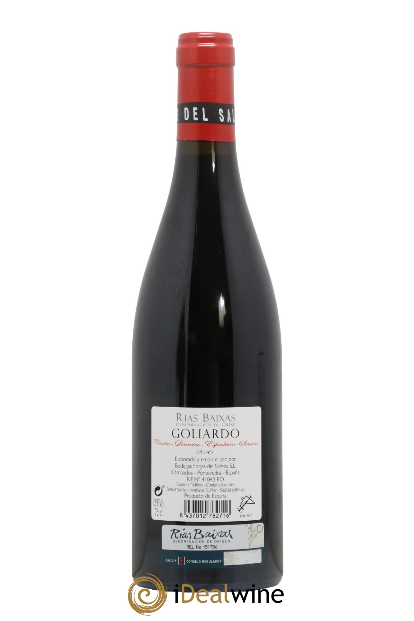 Espagne Rias Baixas Caino Loureiro Espadeiro Souson Goliardo Tinto de Mar 2020 - Lot de 1 bouteille - 1