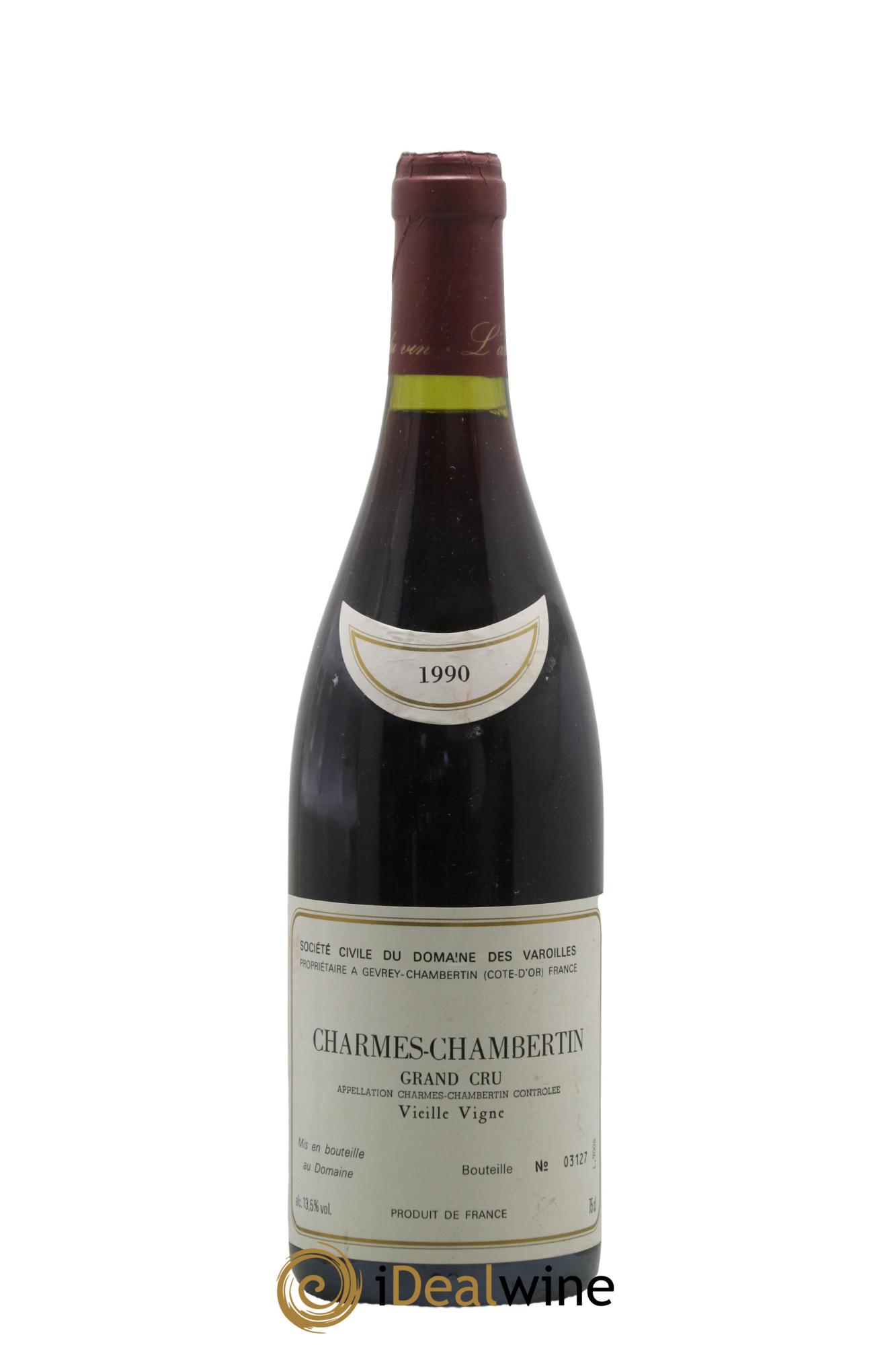 Charmes-Chambertin Grand Cru Vieilles Vignes Domaine des Varoilles 1990 - Lot de 1 bouteille - 0