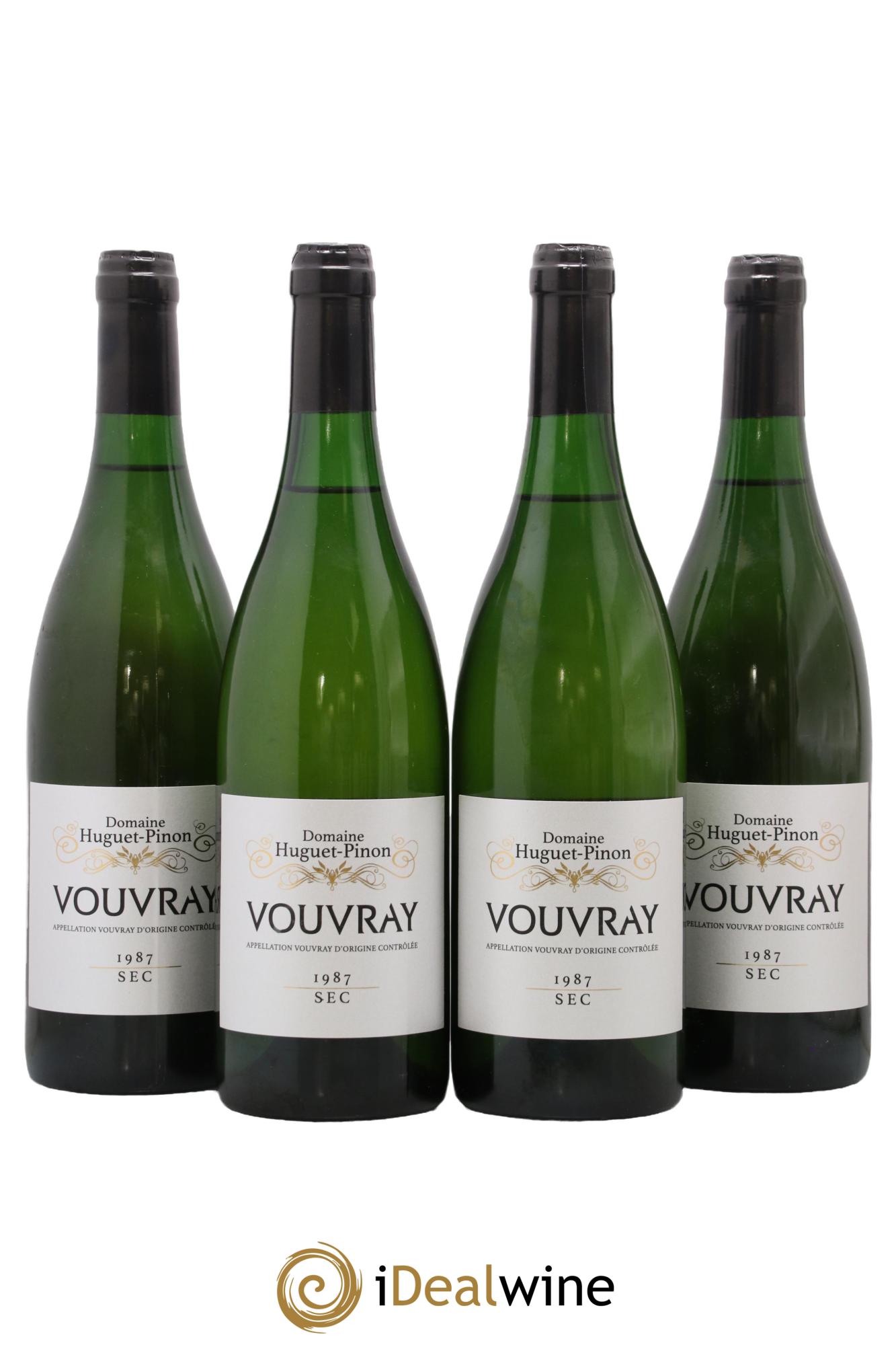 Vouvray Huguet Pinon 1987 - Lot de 4 bouteilles - 0