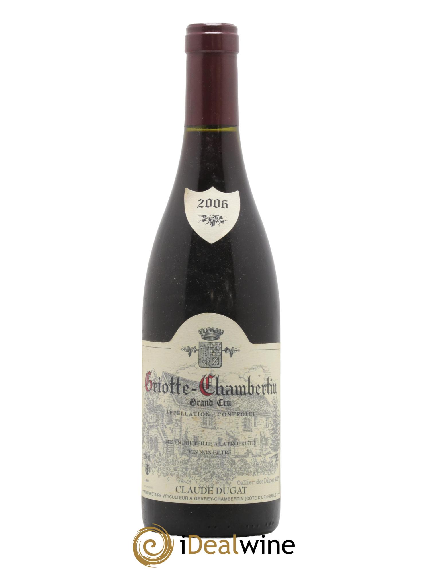 Griotte-Chambertin Grand Cru Claude Dugat 2006 - Lot de 1 bouteille - 0