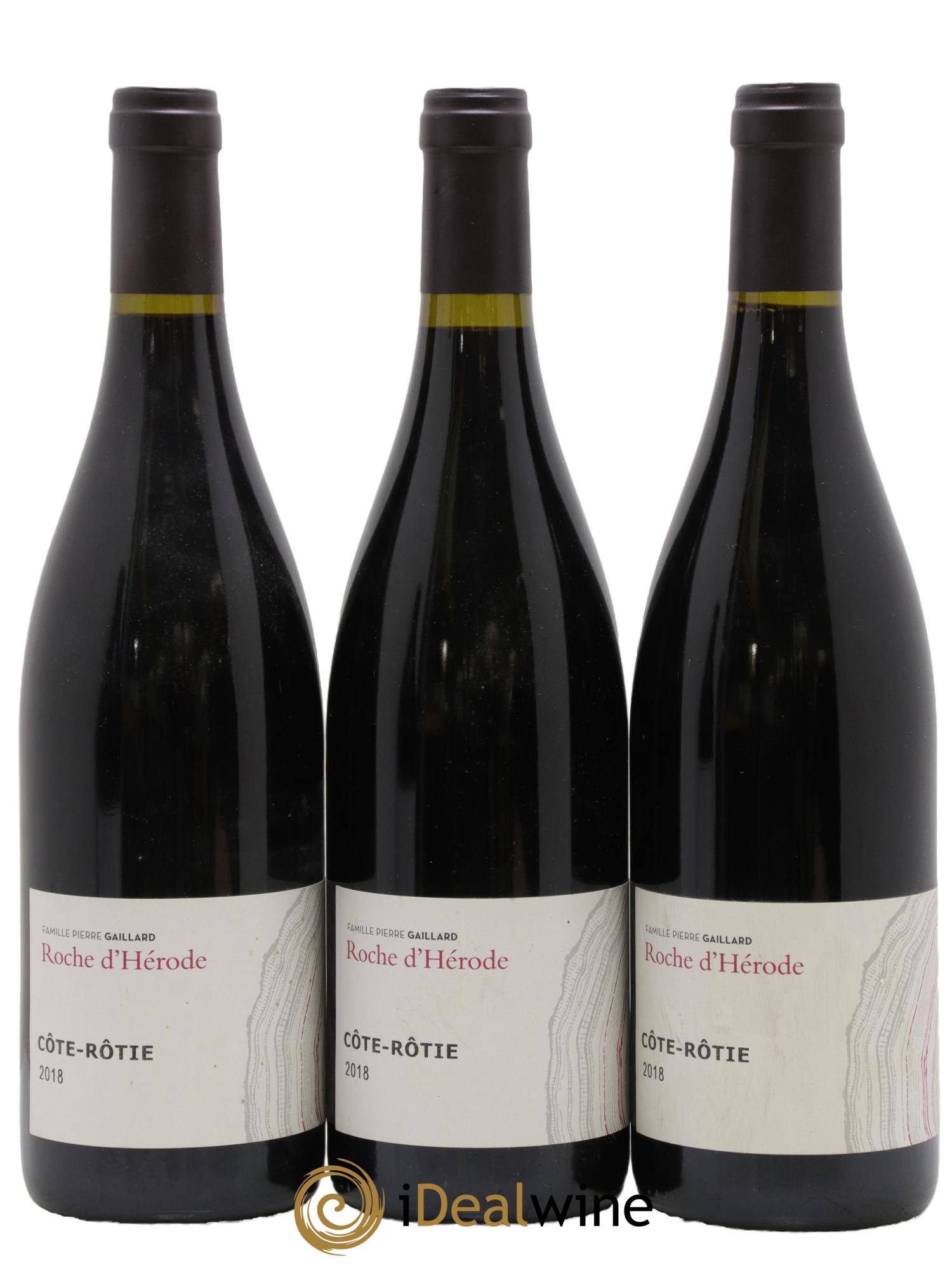 Côte-Rôtie Roche d'Hérode Famille Pierre Gaillard 2018 - Posten von 3 Flaschen - 0