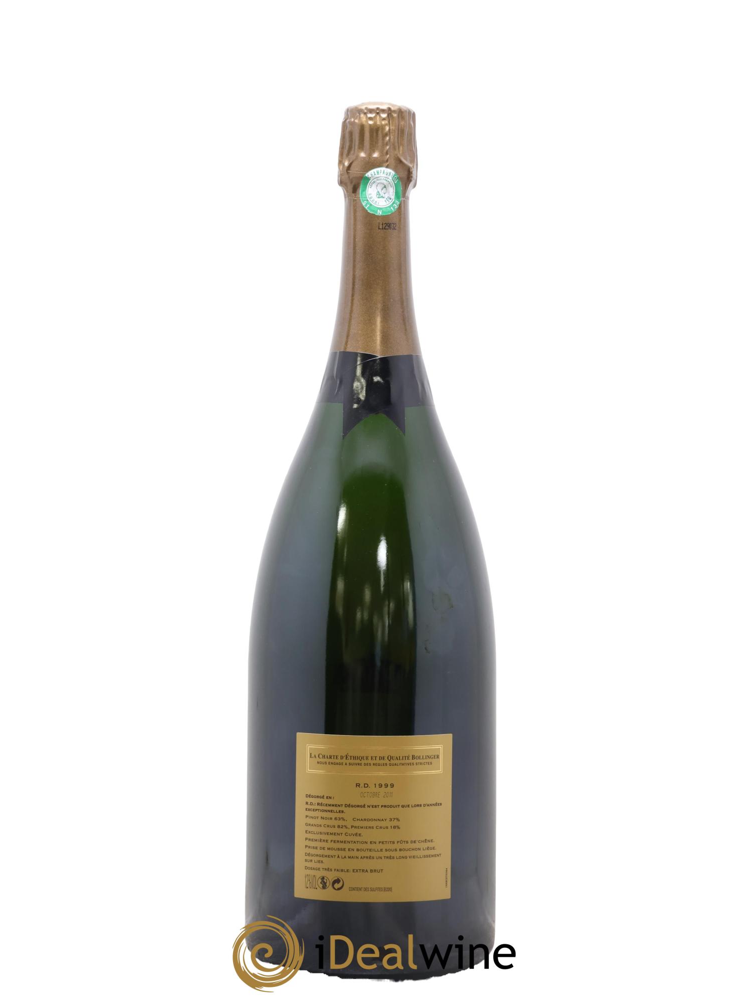 R.D. Extra-Brut Bollinger 1999 - Lotto di 1 magnum - 2