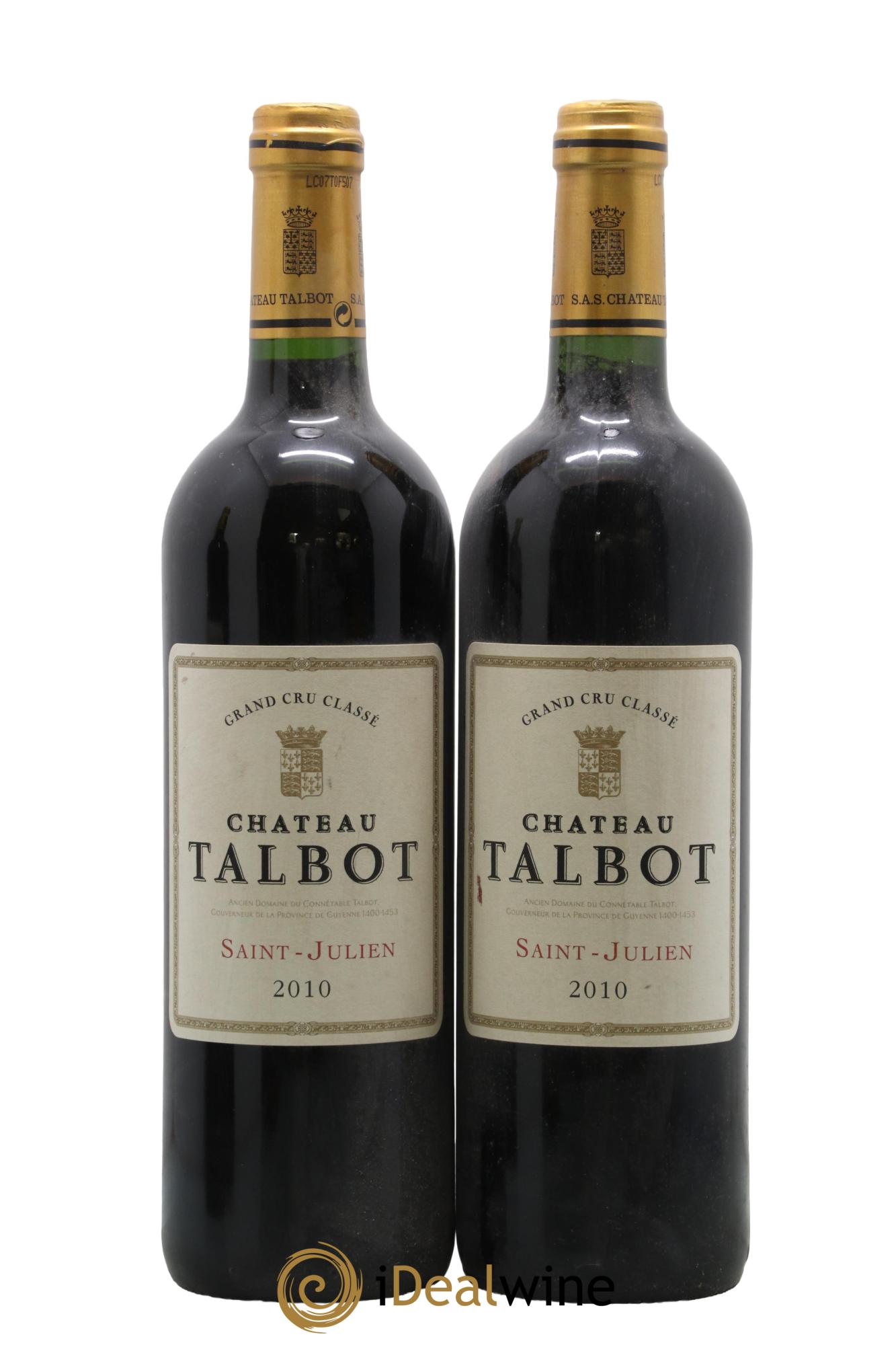 Château Talbot 4ème Grand Cru Classé 2010 - Lot de 2 bouteilles - 0