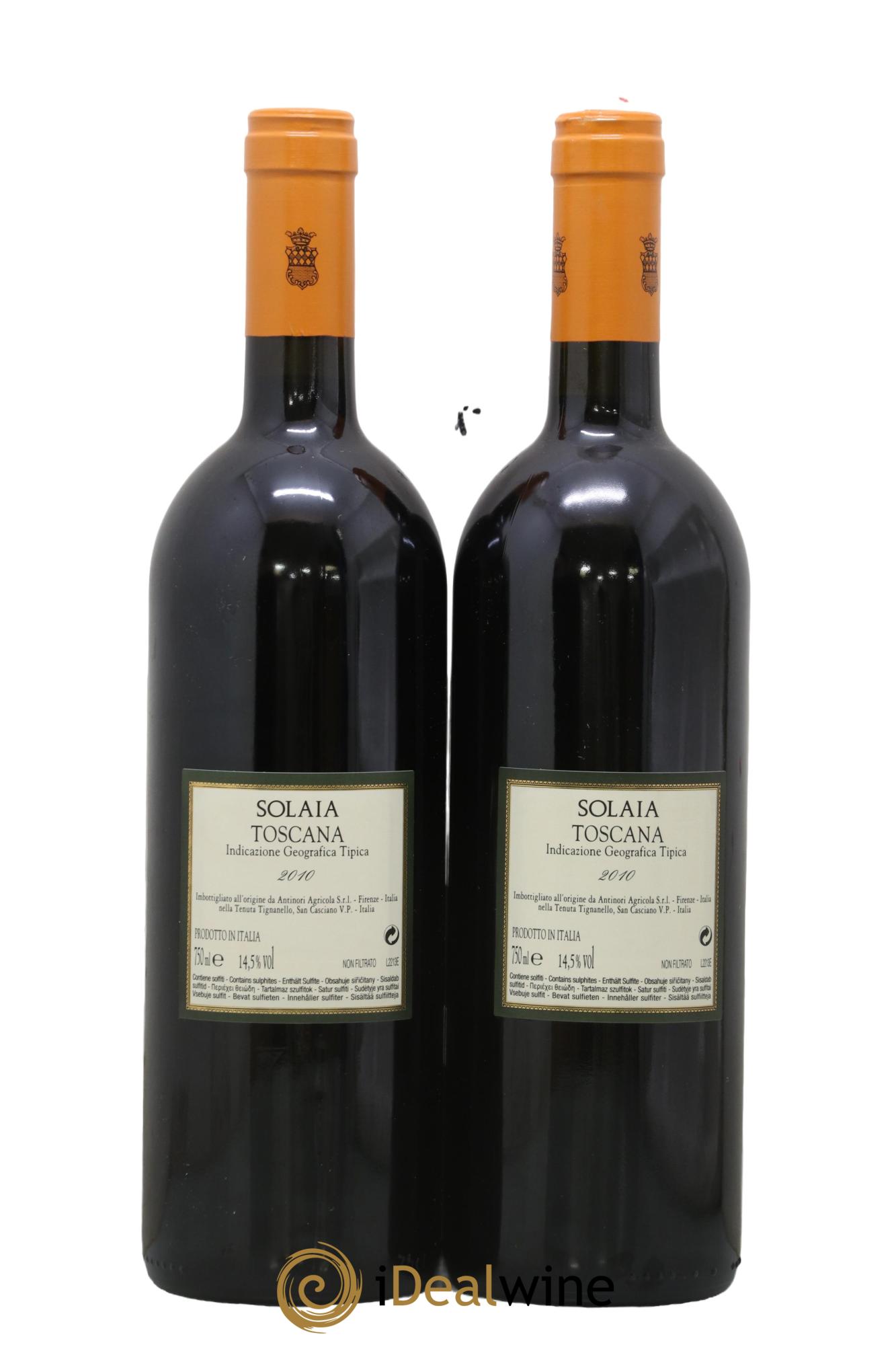 Toscana IGT Solaia Tenuta Tignanello - Marchesi Antinori 2010 - Lotto di 2 bottiglie - 1