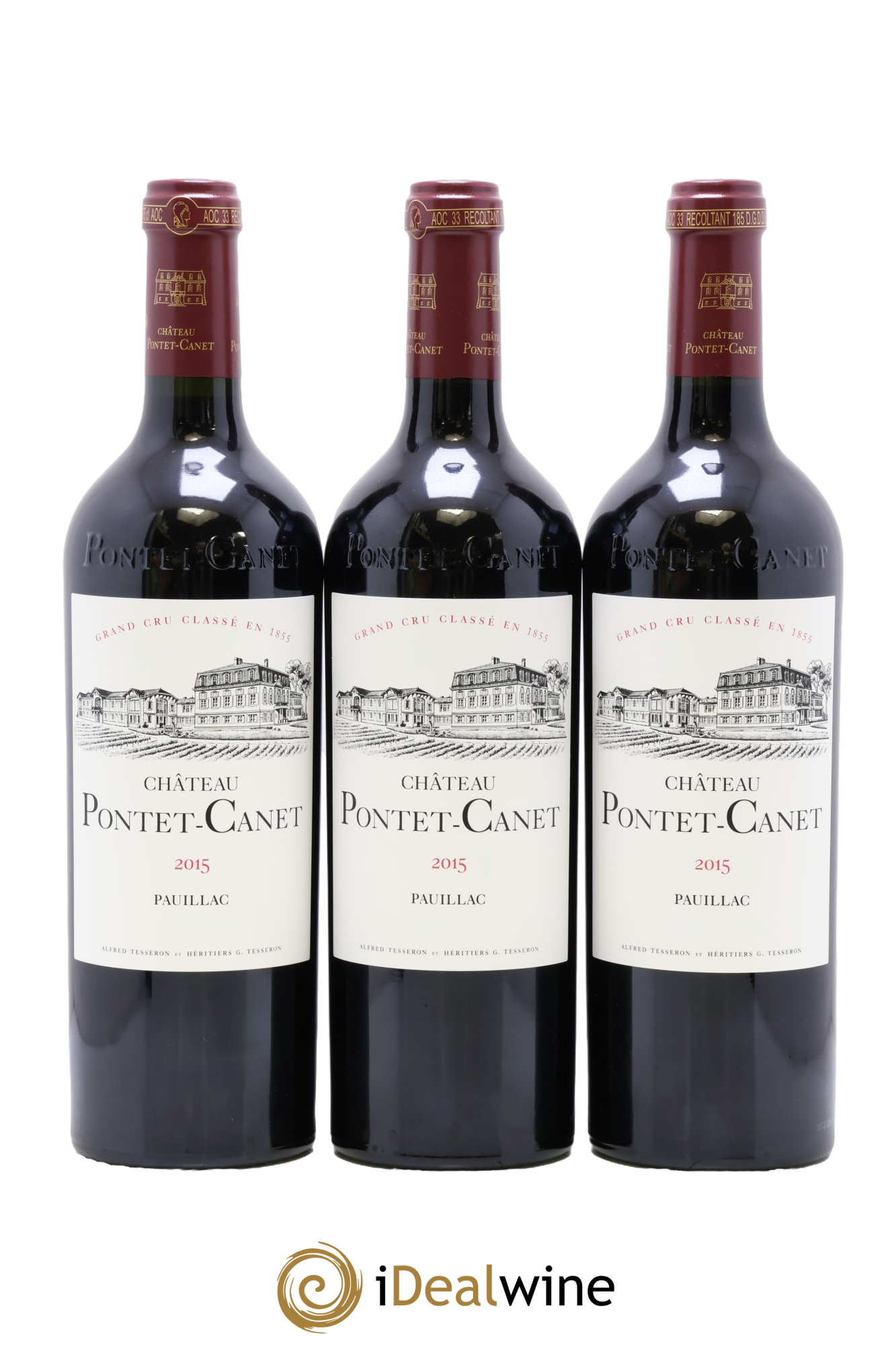 Château Pontet Canet 5ème Grand Cru Classé 2015 - Lot de 3 bouteilles - 0