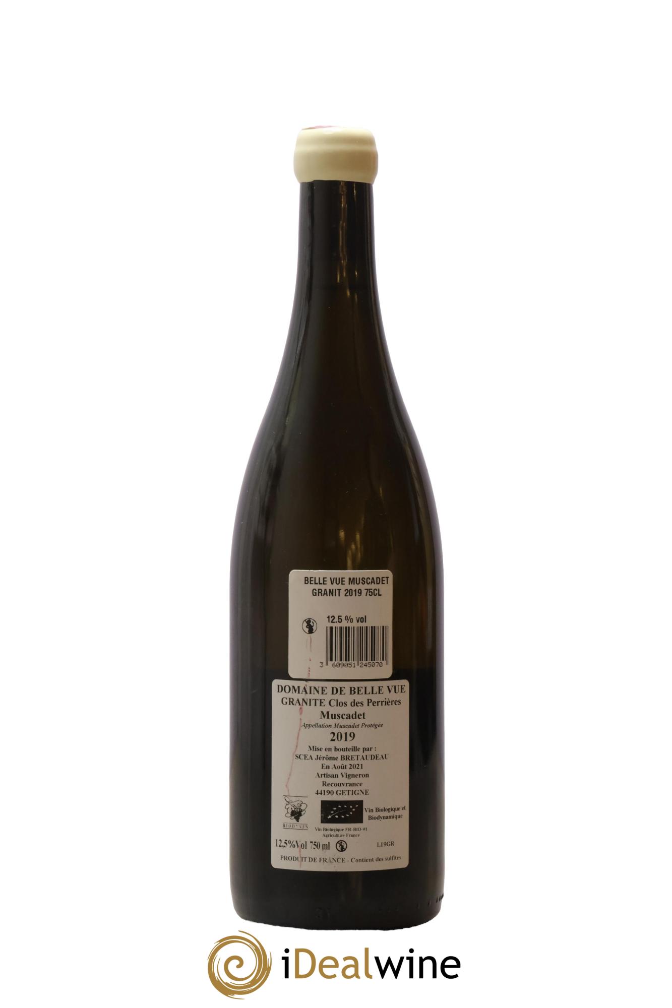 Muscadet-Sèvre-et-Maine Granite Clos des Perrières Jérôme Bretaudeau - Domaine de Bellevue 2019 - Lot de 1 bouteille - 1
