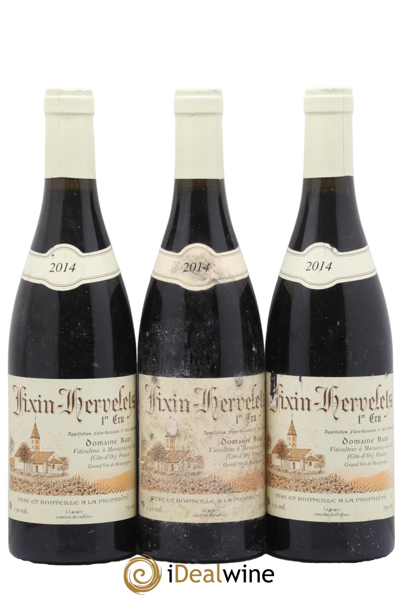 Fixin 1er Cru Hervelets Bart (Domaine) 2014 - Lot de 3 bouteilles - 0