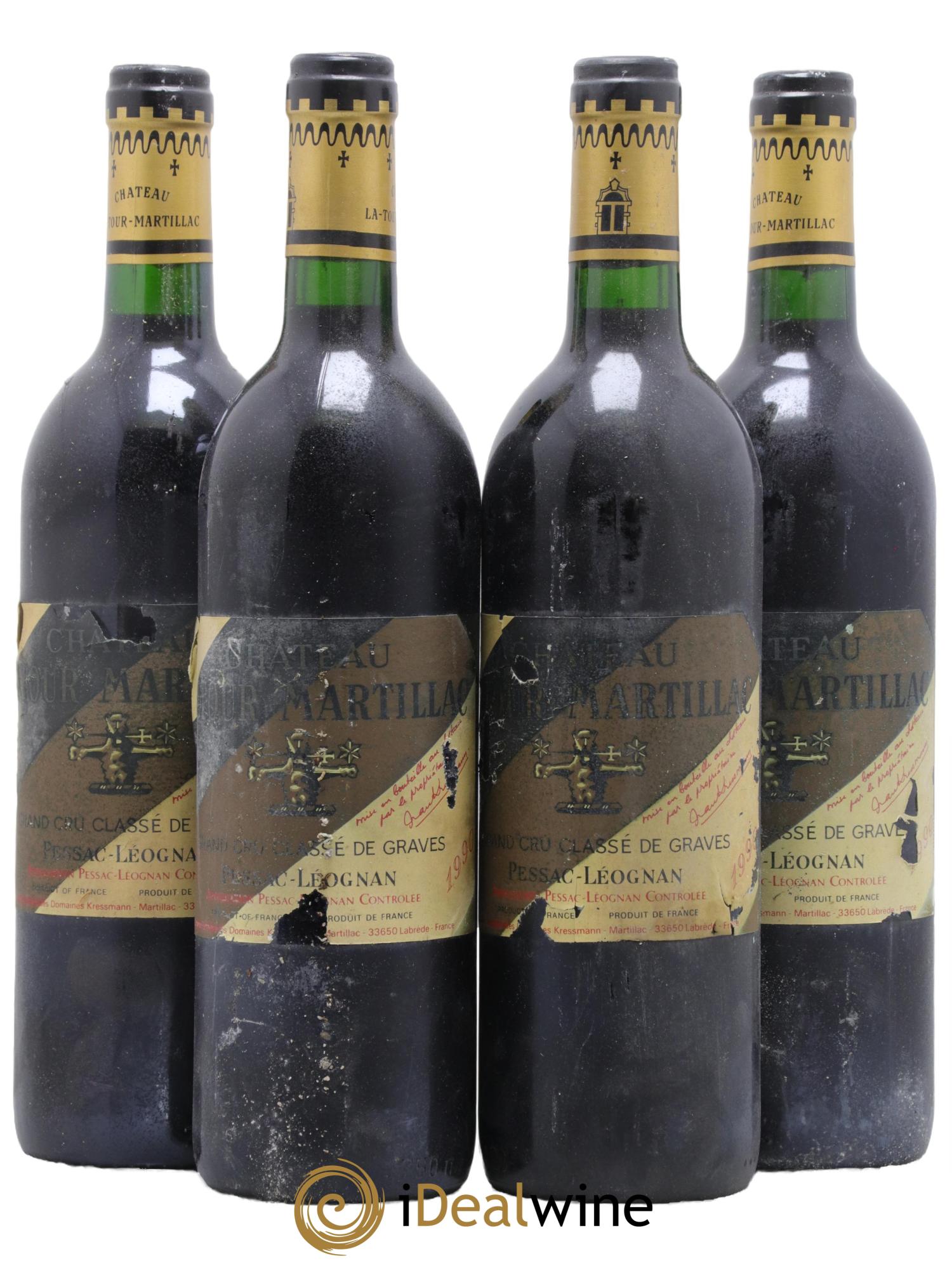Château Latour-Martillac Cru Classé de Graves 1990 - Lot de 4 bouteilles - 0