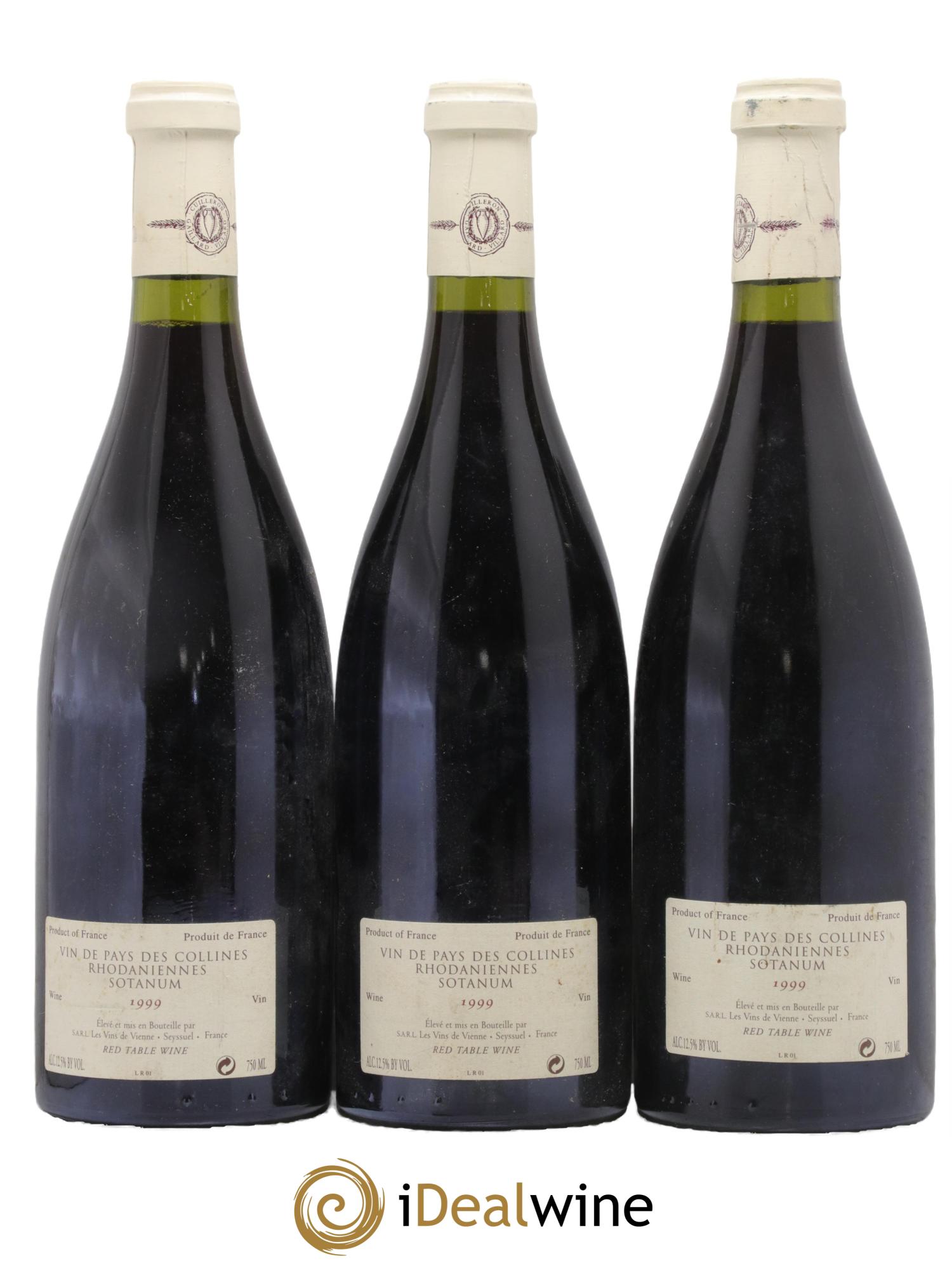 IGP Collines Rhodaniennes Sotanum Les Vins de Vienne  1999 - Lot de 3 bouteilles - 1