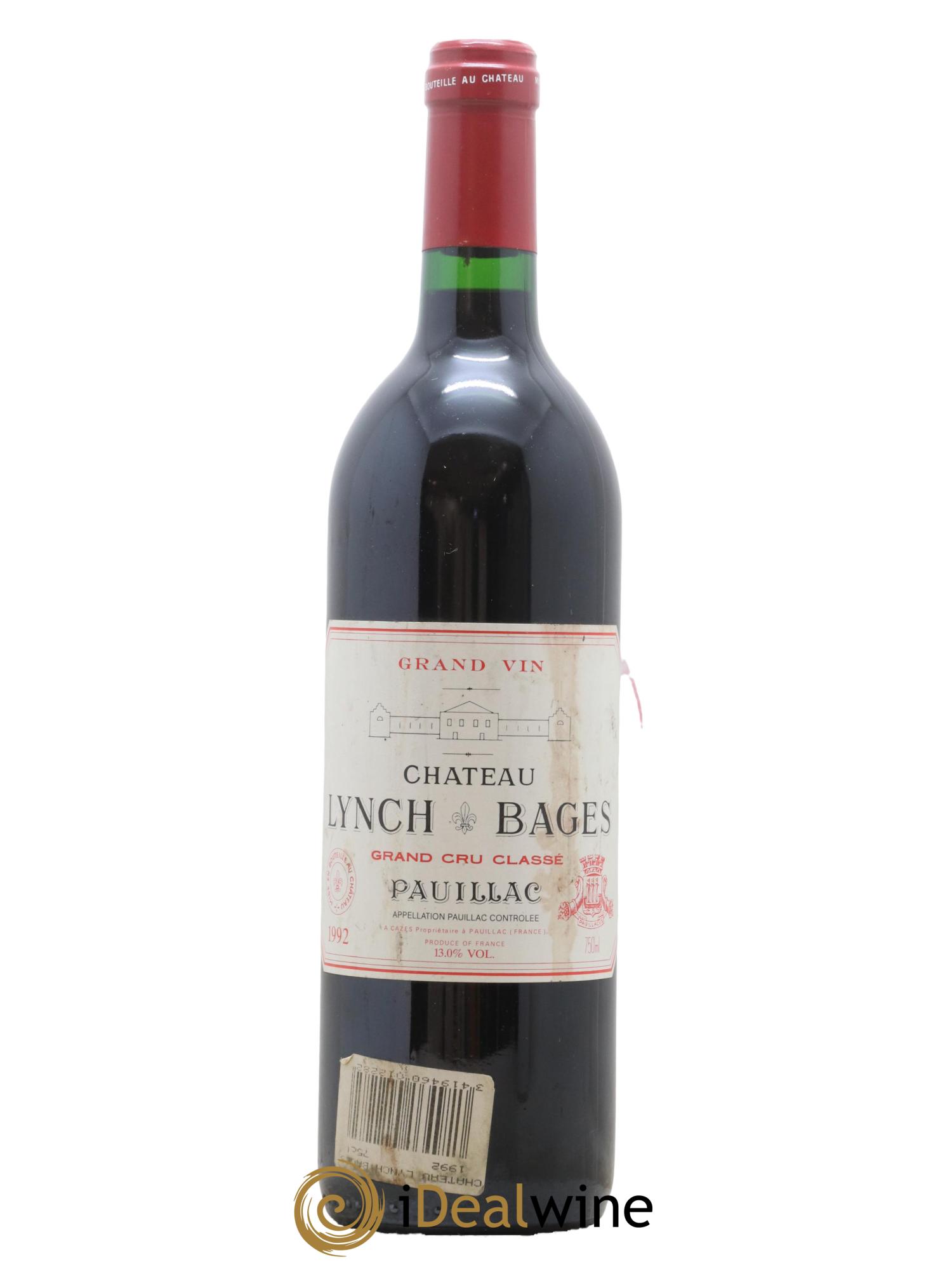 Château Lynch Bages 5ème Grand Cru Classé 1992 - Lot de 1 bouteille - 0
