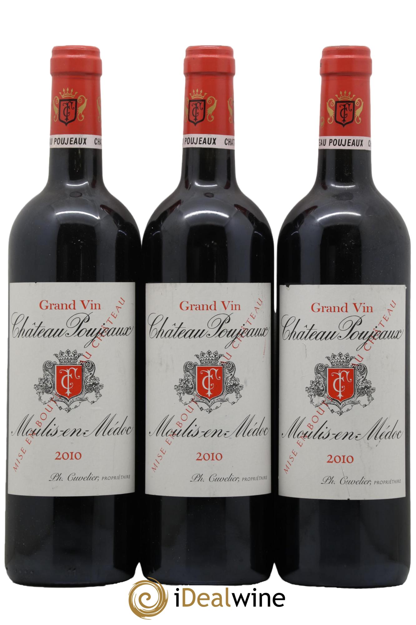 Château Poujeaux 2010 - Lot de 3 bouteilles - 0
