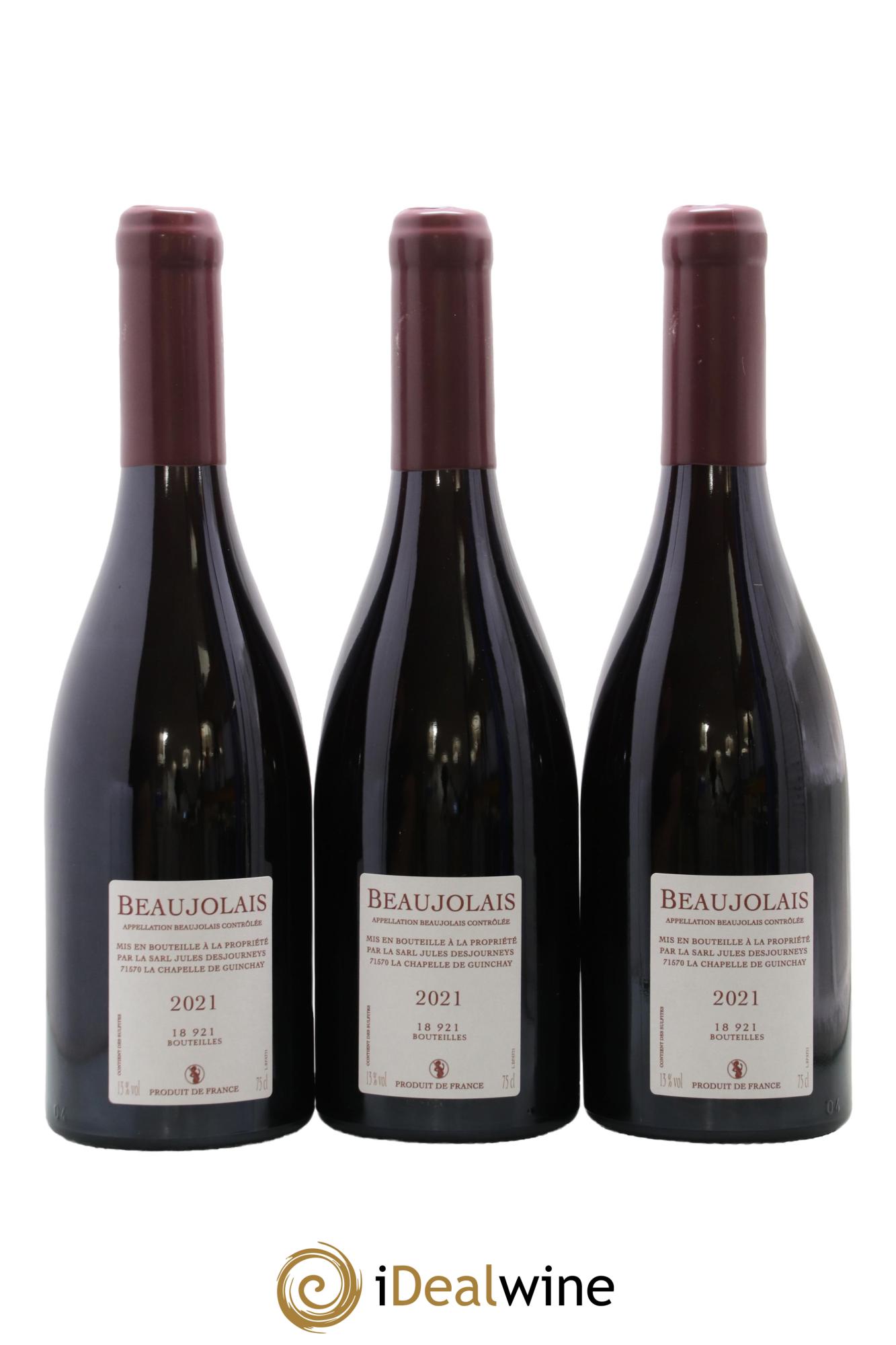 Beaujolais Jules Desjourneys 2021 - Lot de 3 bouteilles - 1