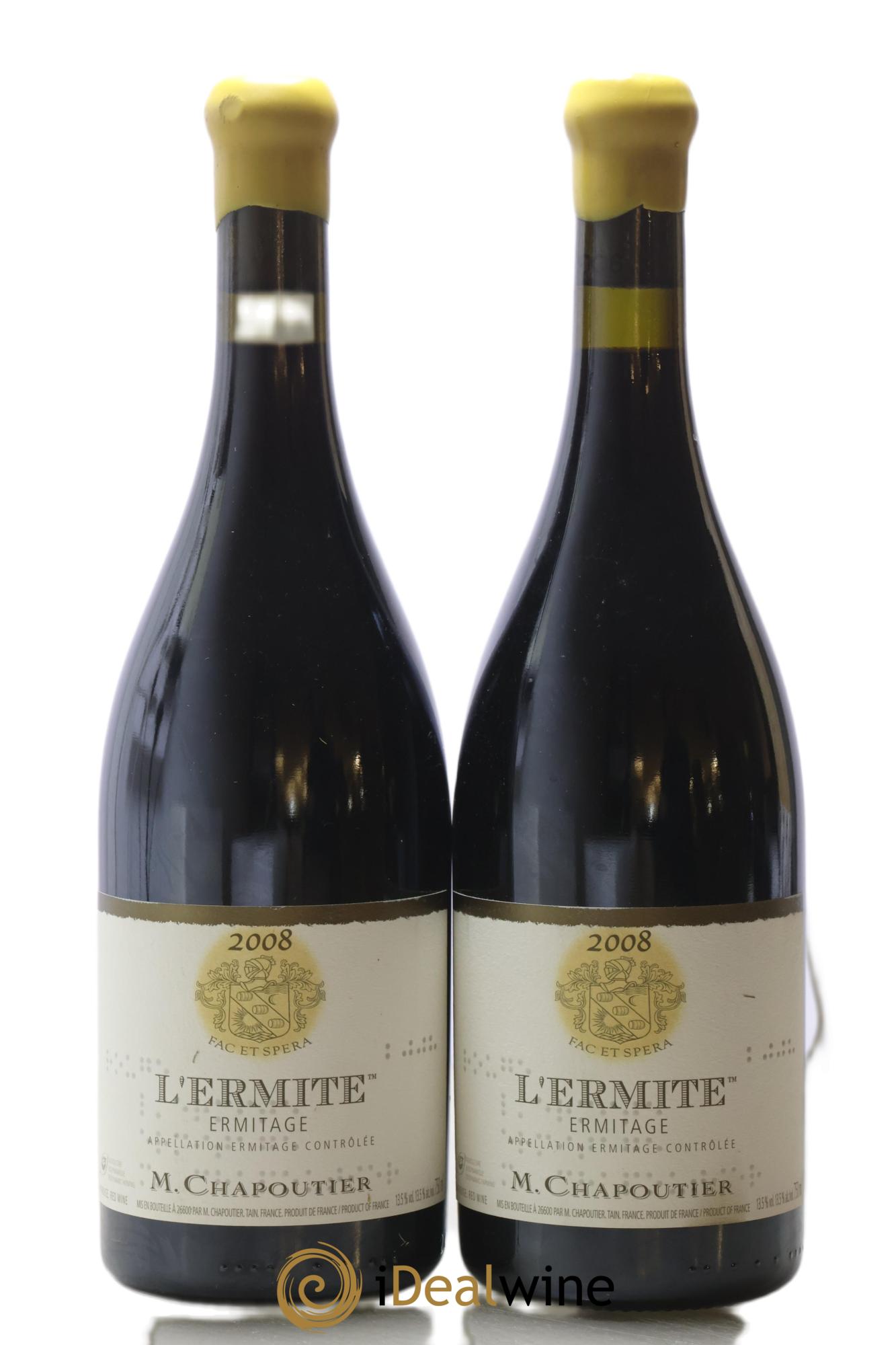 Hermitage Ermitage l'Ermite Chapoutier 2008 - Lot of 2 bottles - 0