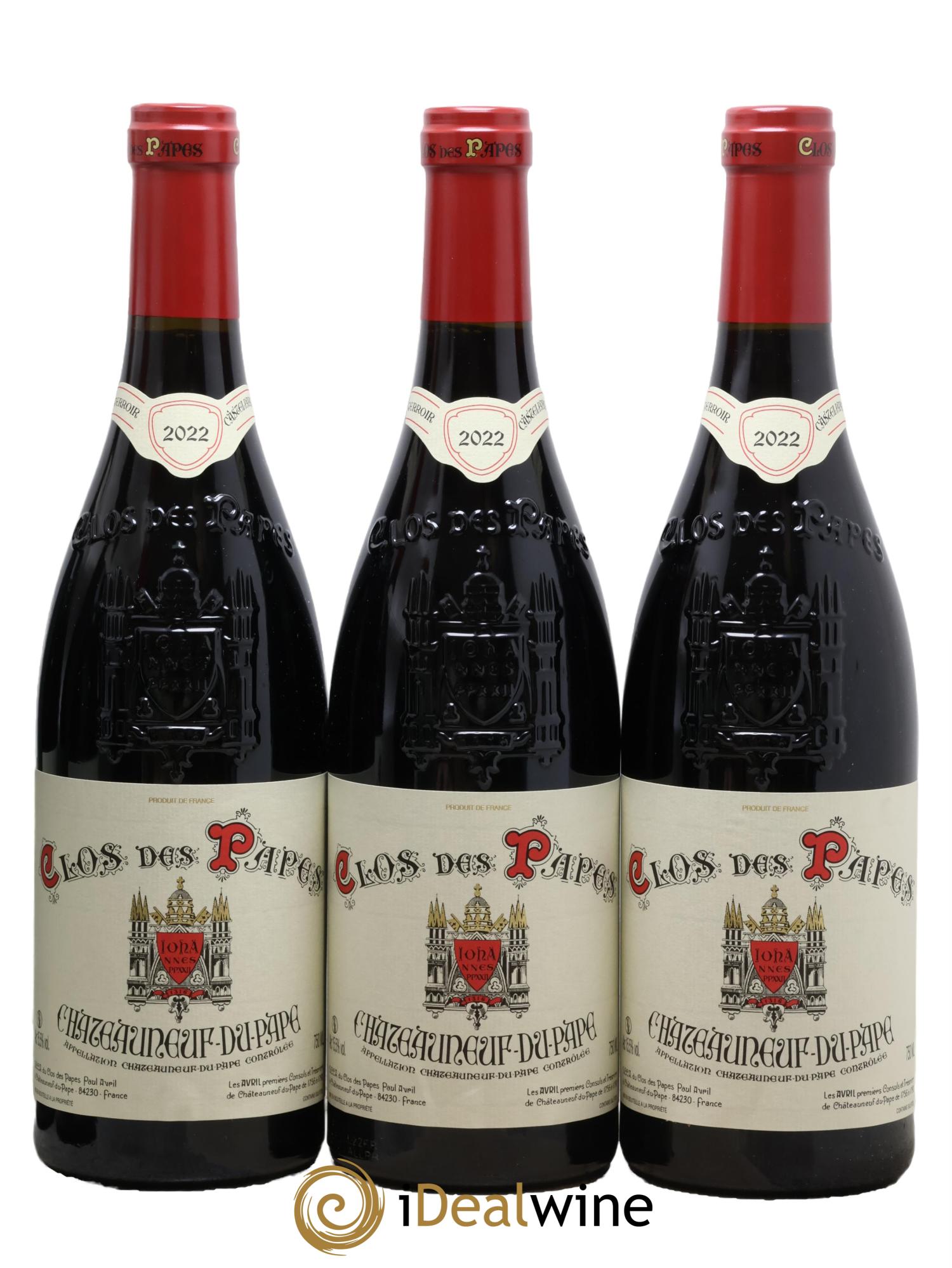 Châteauneuf-du-Pape Clos des Papes - Paul Avril 2022 - Lotto di 6 bottiglie - 2