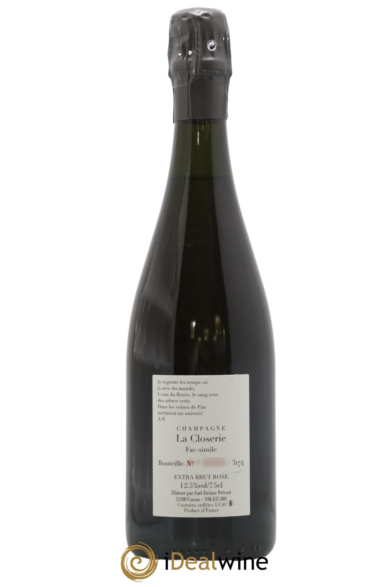 Fac-Simile Jérôme Prévost 2016 - Lot de 1 bouteille - 1