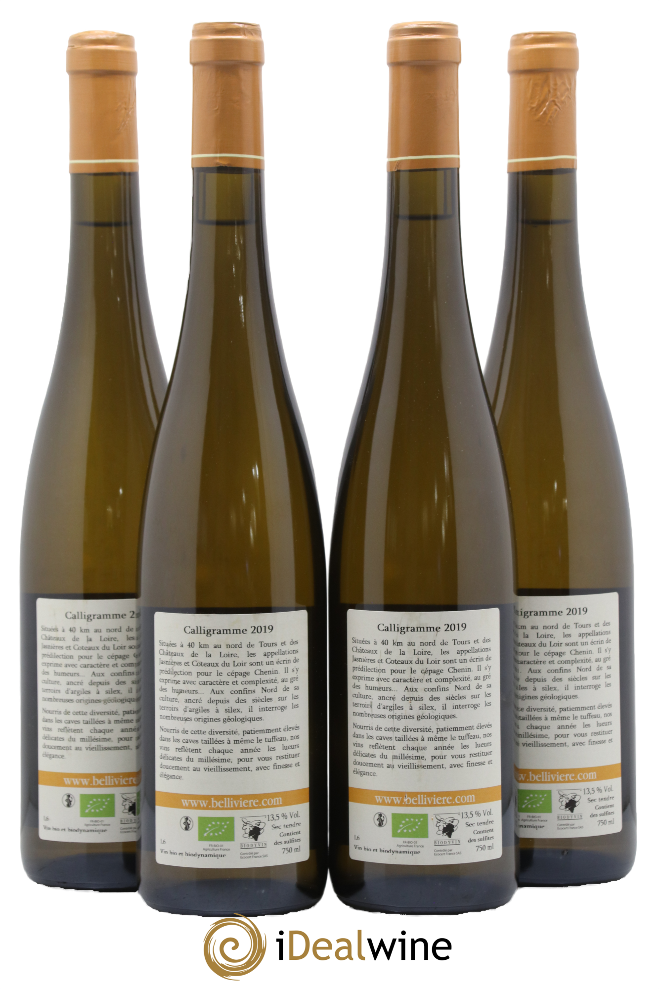 Jasnières Calligramme Domaine de Bellivière 2019 - Lot de 4 bouteilles - 1
