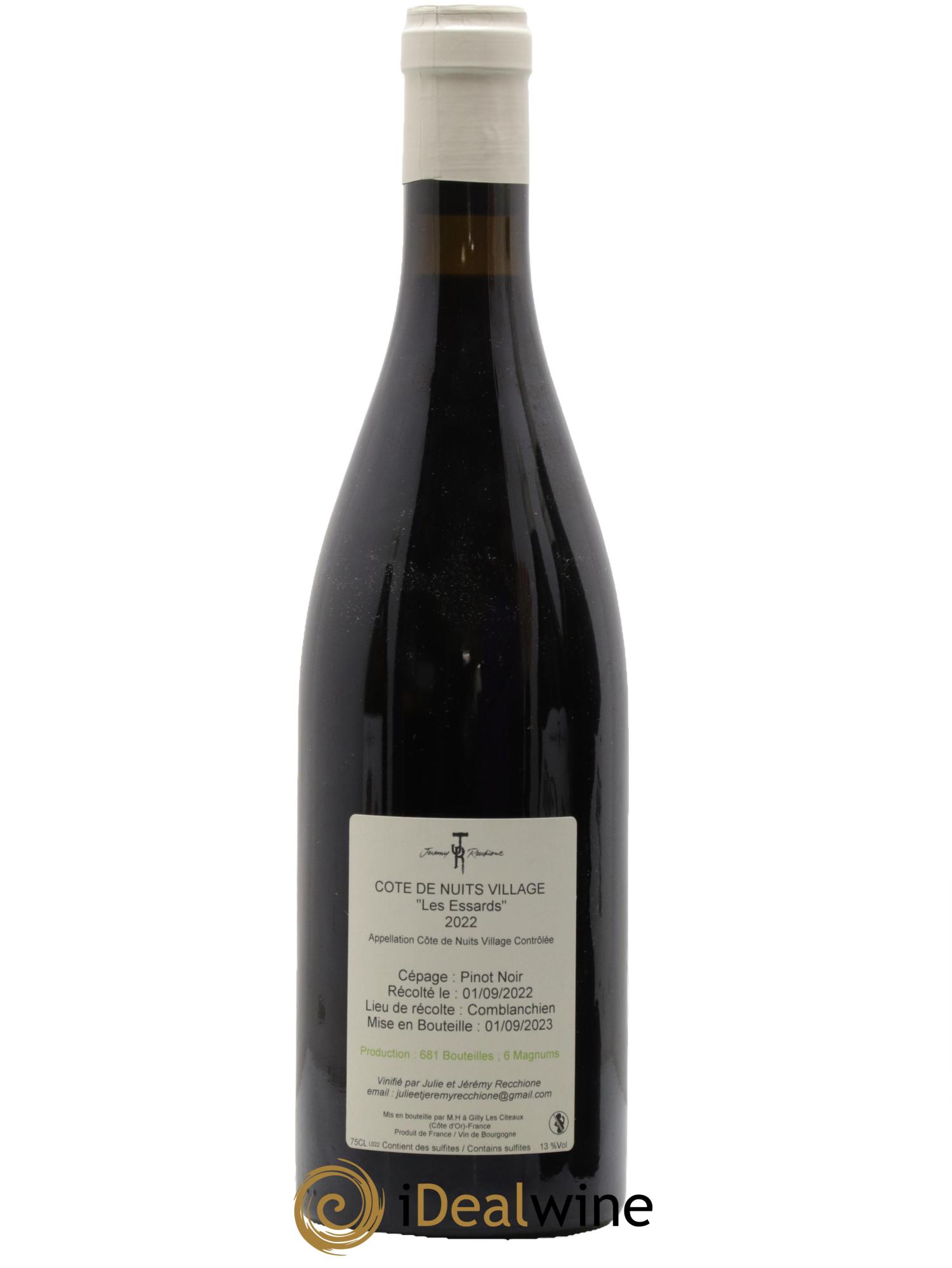 Côte de Nuits-Villages Les Essards Recchione Jeremy 2022 - Lot de 1 bouteille - 1