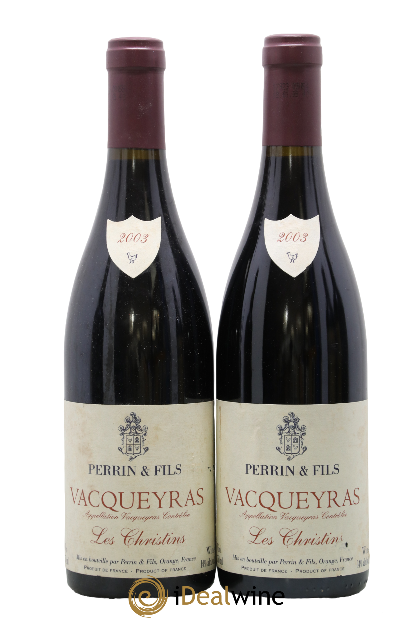 Vacqueyras Les Christins Famille Perrin 2003 - Lotto di 2 bottiglie - 0
