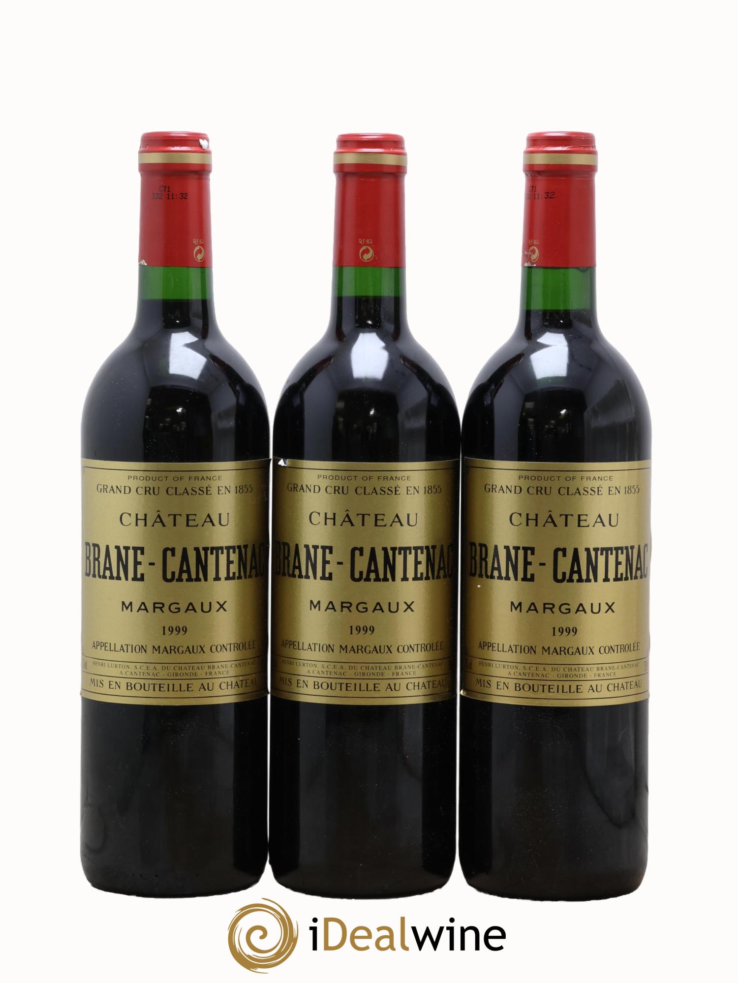 Château Brane Cantenac 2ème Grand Cru Classé 1999 - Lotto di 3 bottiglie - 0