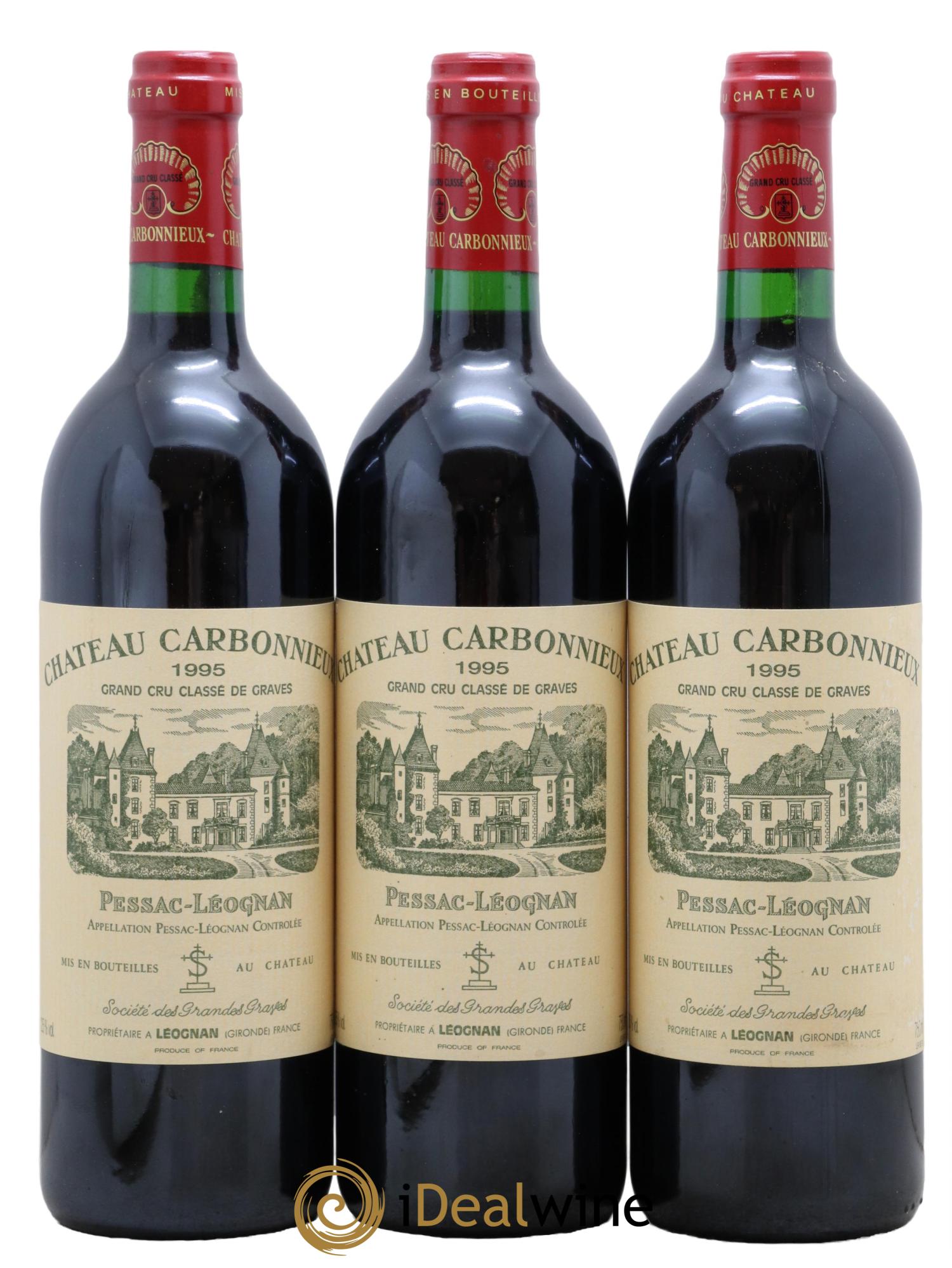 Château Carbonnieux Cru Classé de Graves 1995 - Lot de 3 bouteilles - 0