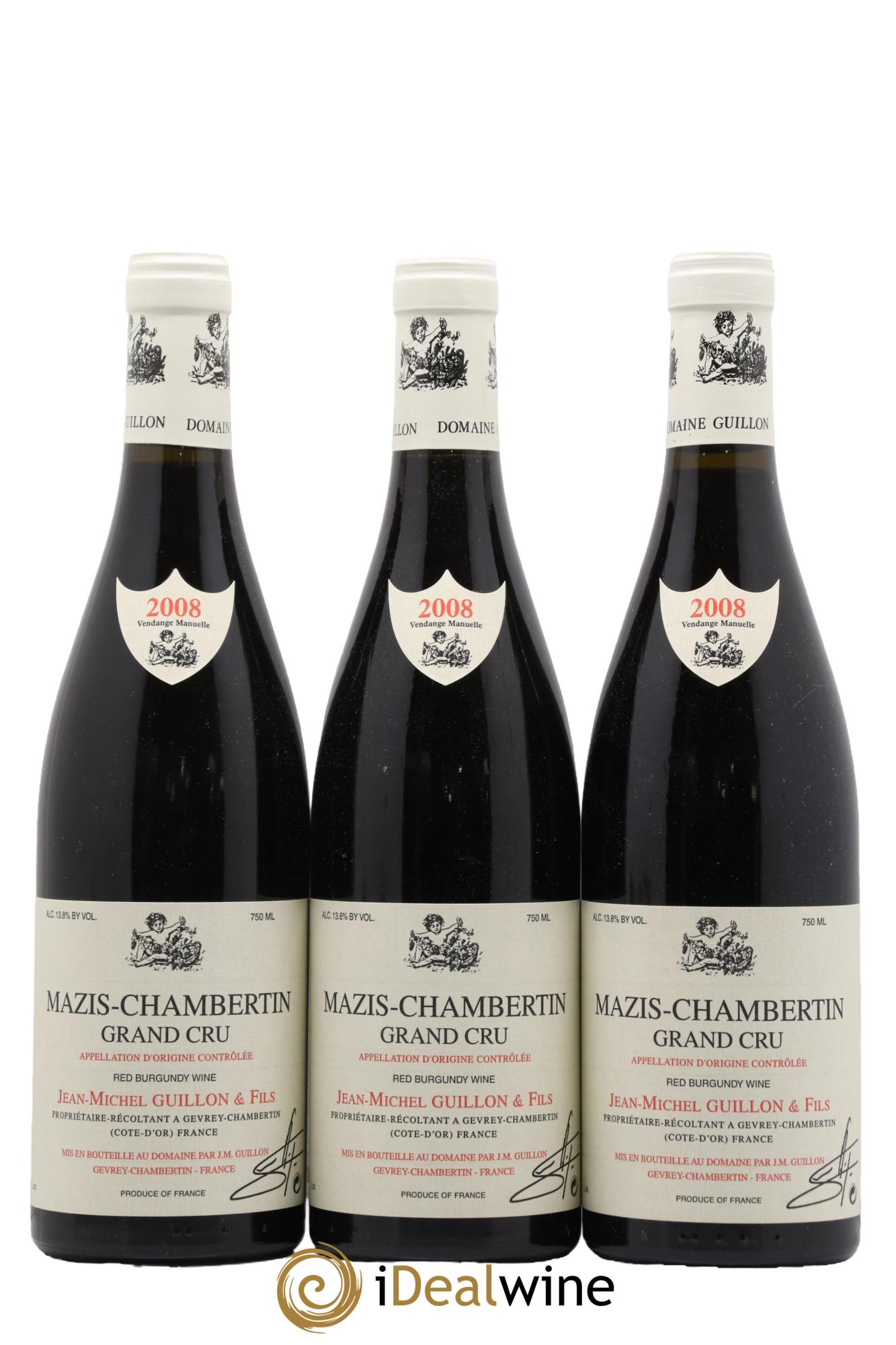 Mazis-Chambertin Grand Cru Jean-Michel Guillon et Fils 2008 - Lot de 3 bouteilles - 0