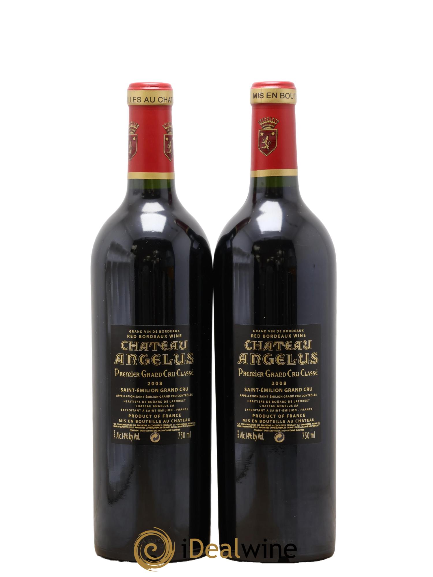 Château Angélus 1er Grand Cru Classé A 2008 - Lot of 2 bottles - 1